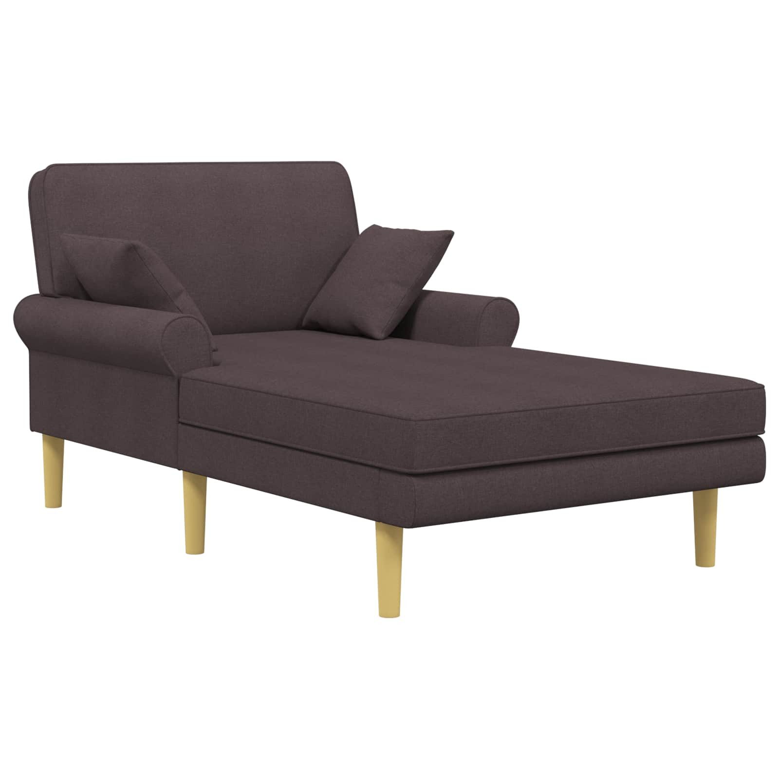vidaXL Chaiselongue Chaiselongue Dunkelbraun Stoff, 1 Teile