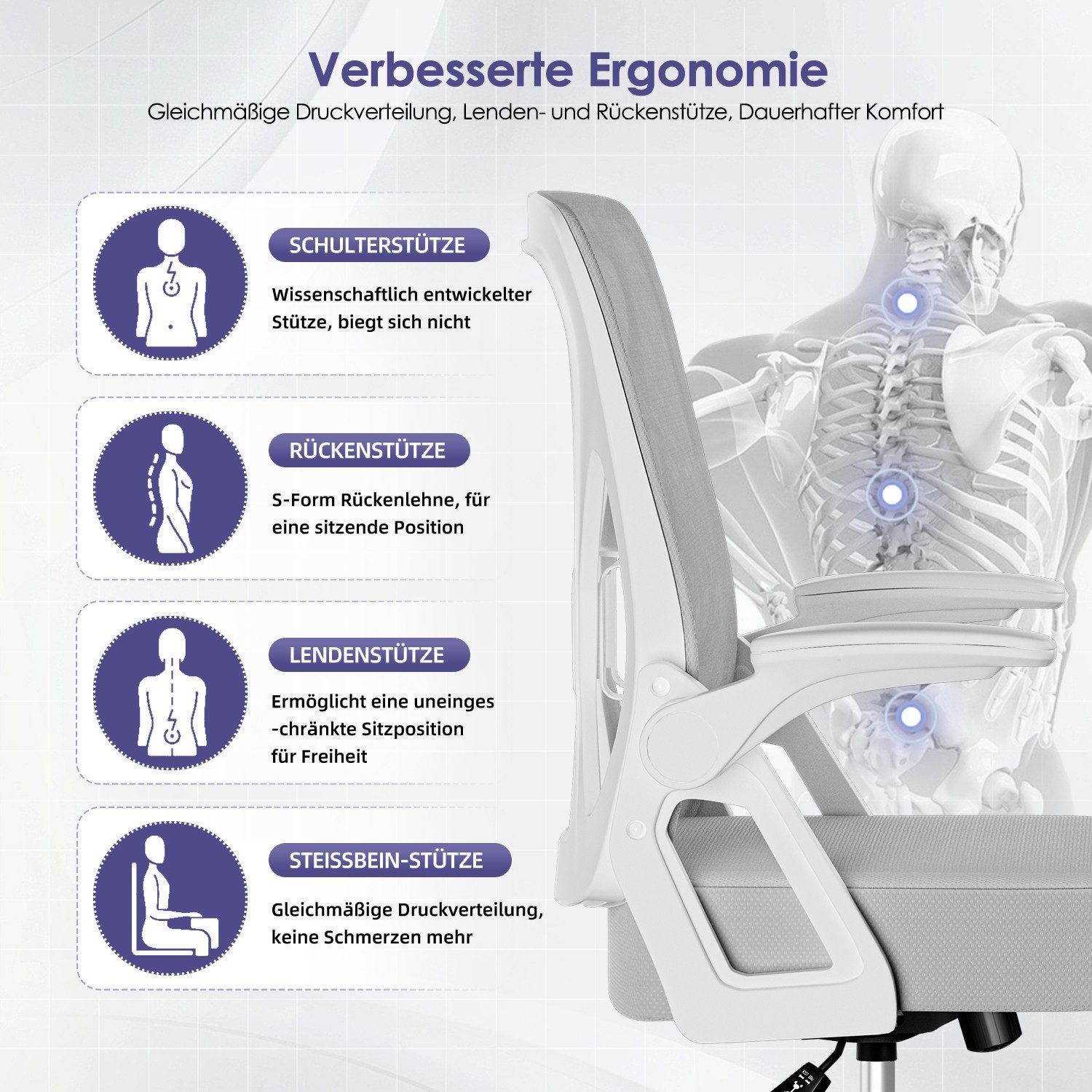 Hiazurm Bürostuhl Bürostuhl,Chefsessel aus Mesh,Ergonomischer Schreibtischs günstig online kaufen