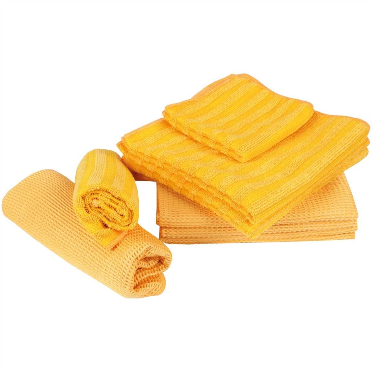 Bestlivings Geschirrtuch Mikronell Extreme³ - Handtuch, (10-tlg), Duo- und Kapillartücherset für Küche, Bad und mehr. Fusselfrei Orange