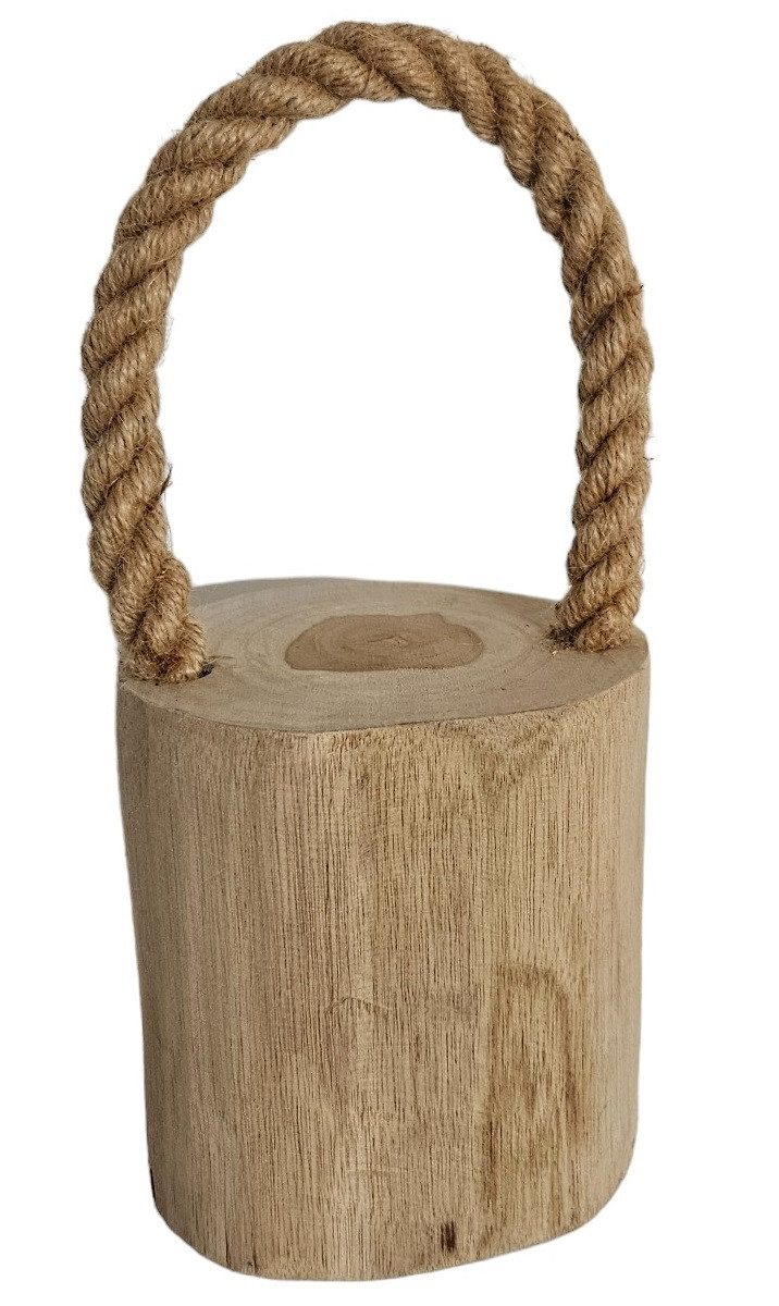 Meinposten Türstopper Holz 1,4 kg Maritim Rustikal Holzstamm mit Kordel Teakholz Natur (1 St)
