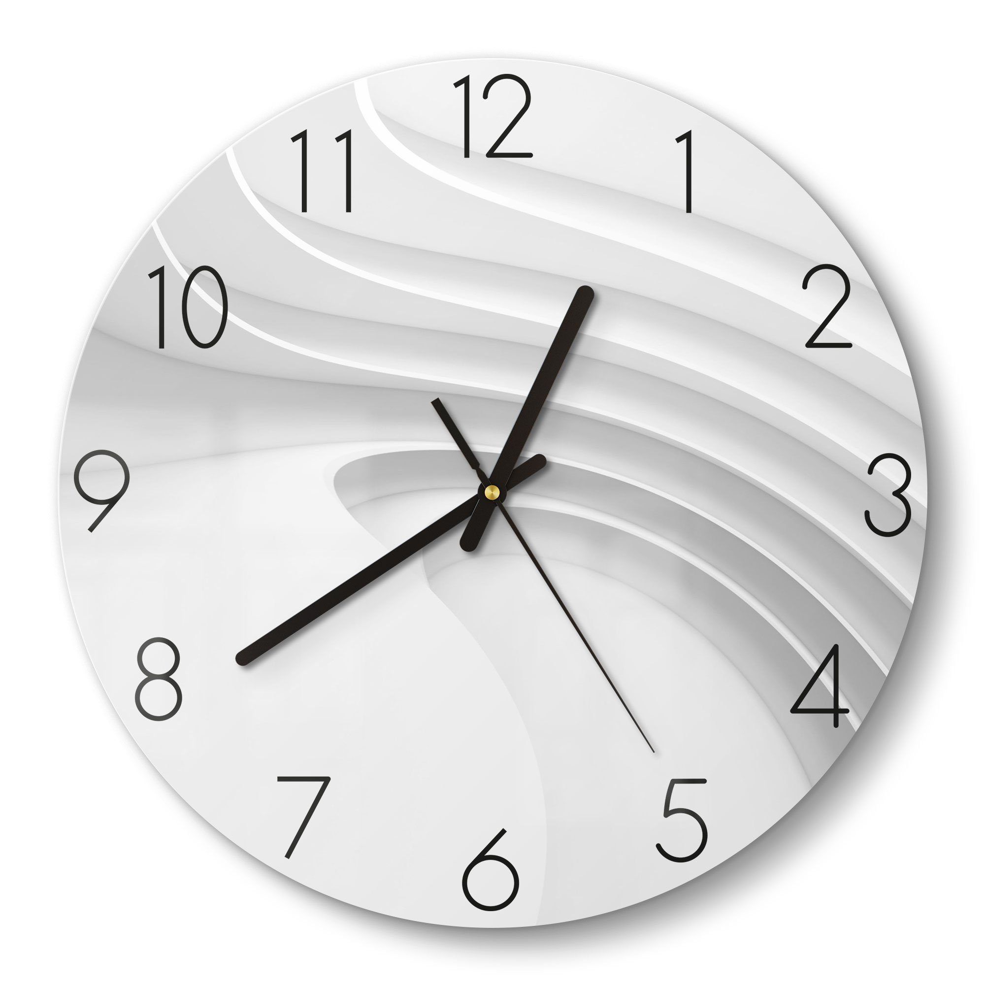 DEQORI Wanduhr 'Fließende Lamellenlinien' (Glas Glasuhr günstig online kaufen