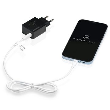 Wicked Chili 20W Netzteil USB C + Lightning Kabel für iPhone 13 Steckernetzteil (USB-C Power Delvery 3.0 Schnellladegerät für Apple iPhone)
