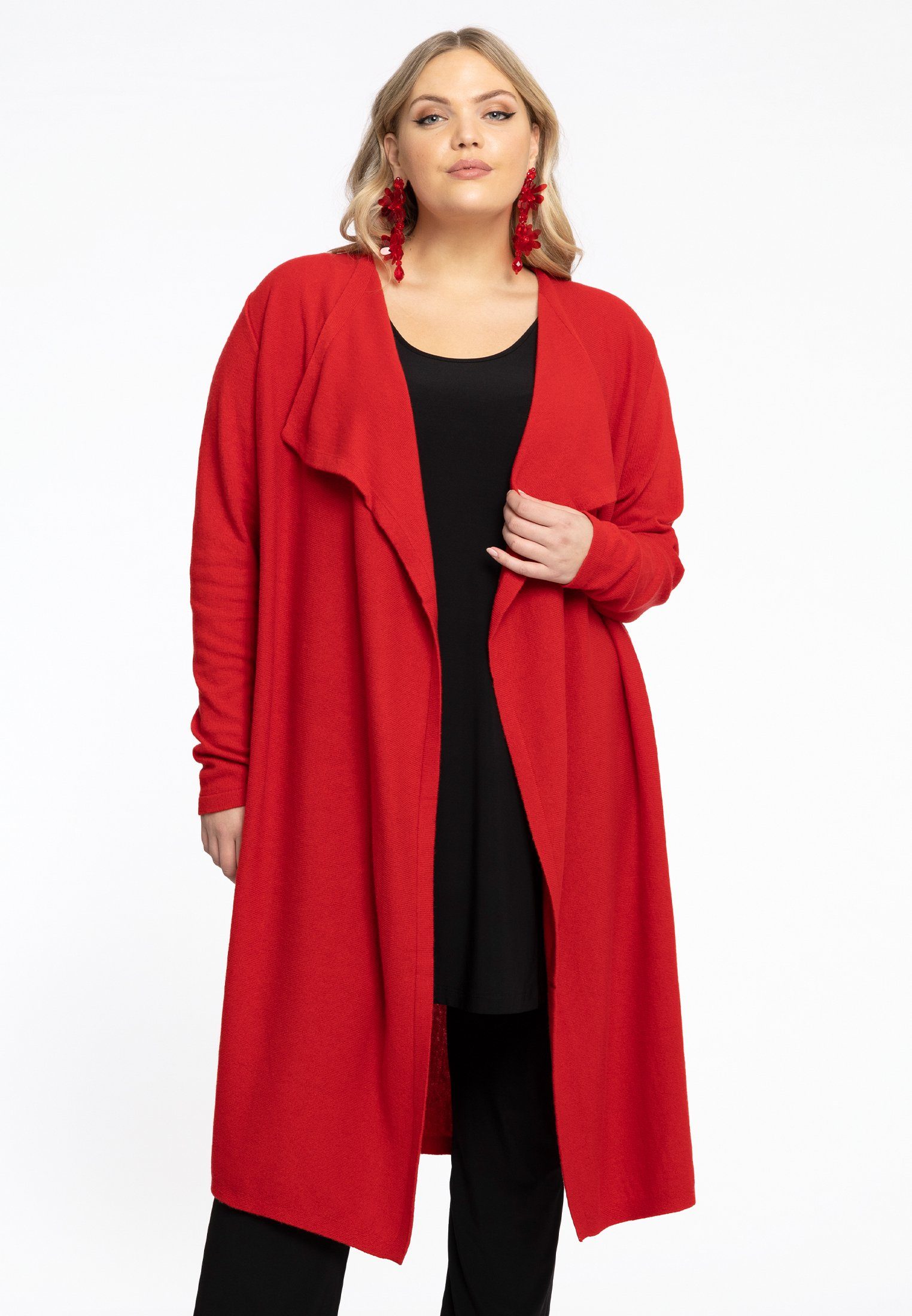 Yoek Cardigan Große Größen red