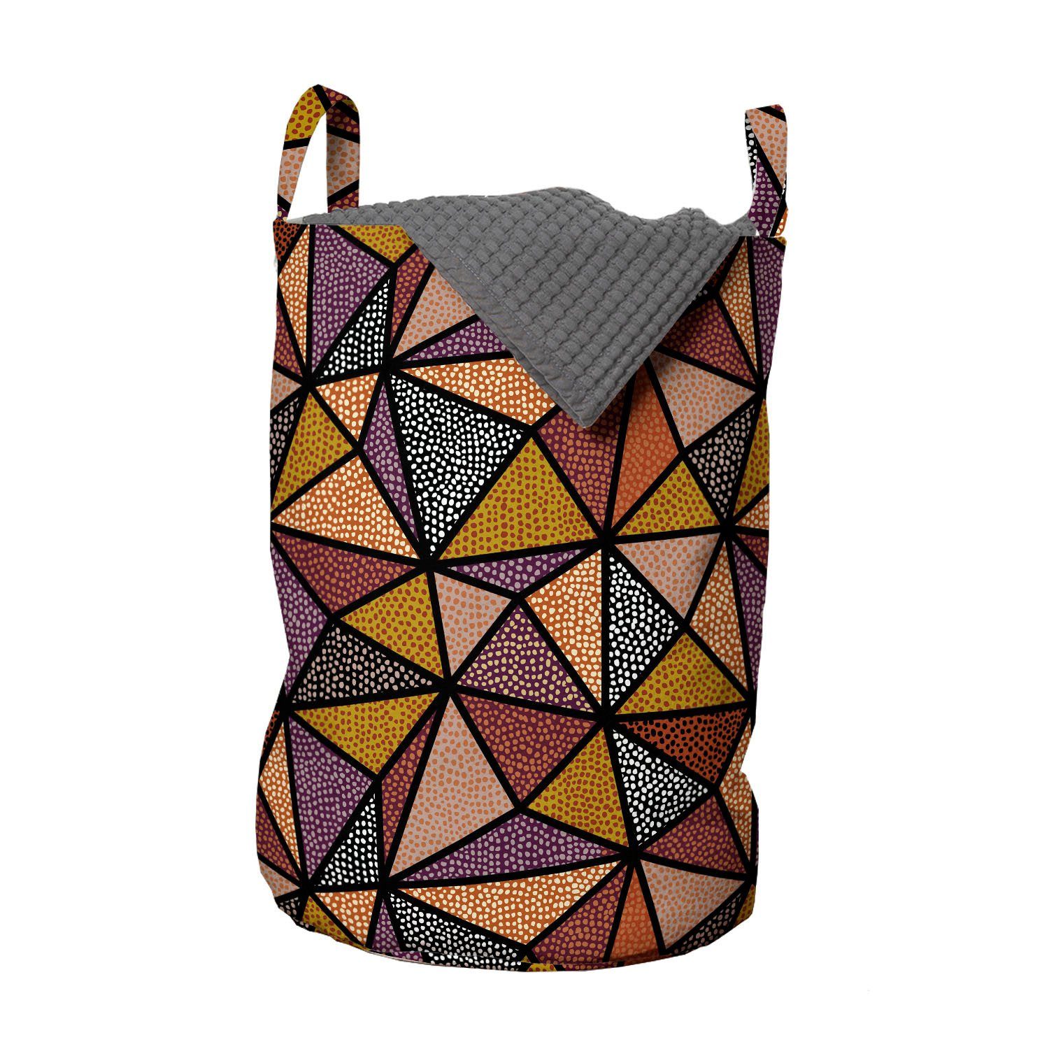 Abakuhaus Wäschesäckchen Wäschekorb mit Griffen Kordelzugverschluss für Waschsalons, Geometrisch Bold Dreiecksformen