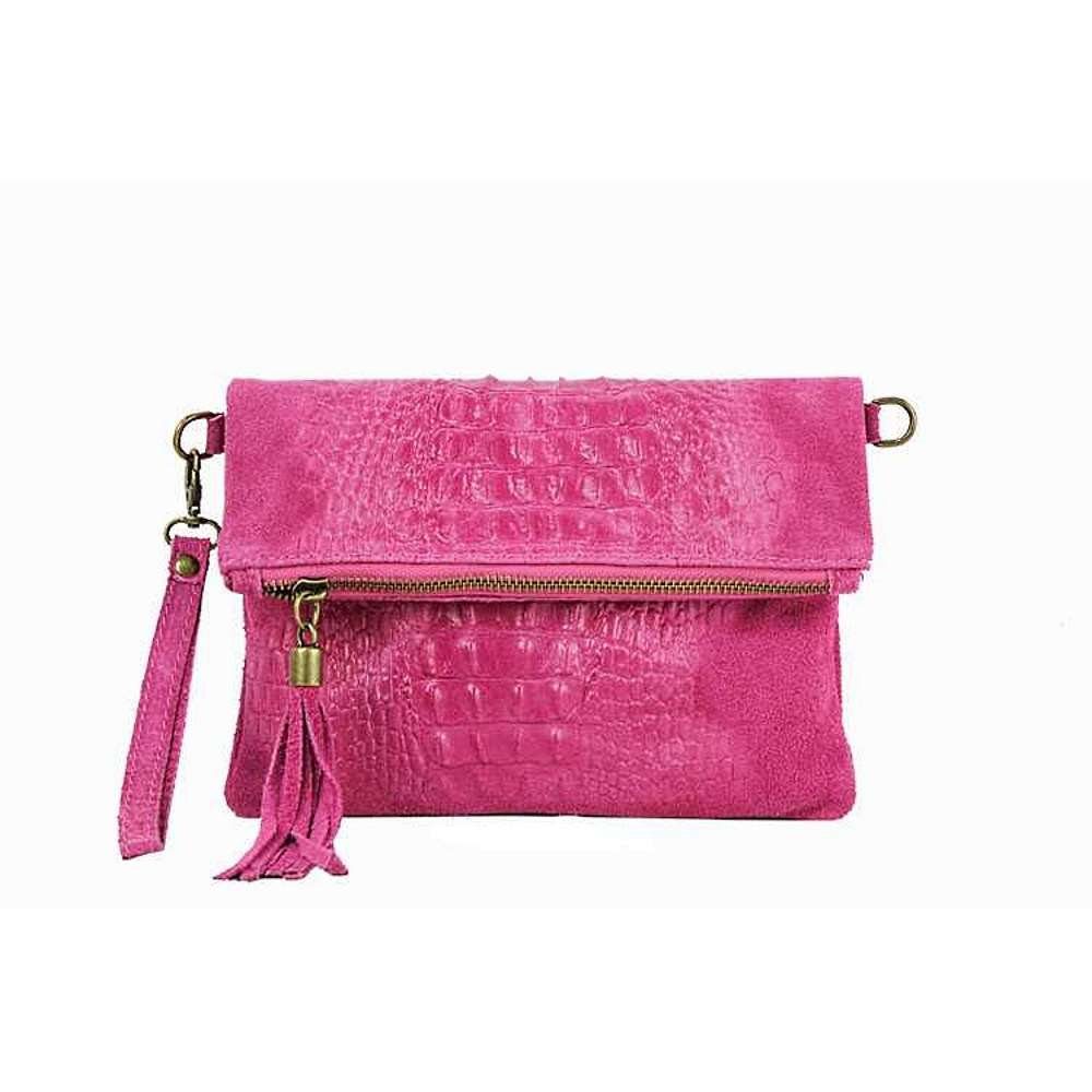Schultertasche Made in Italy Damen Leder Tasche CrossOver