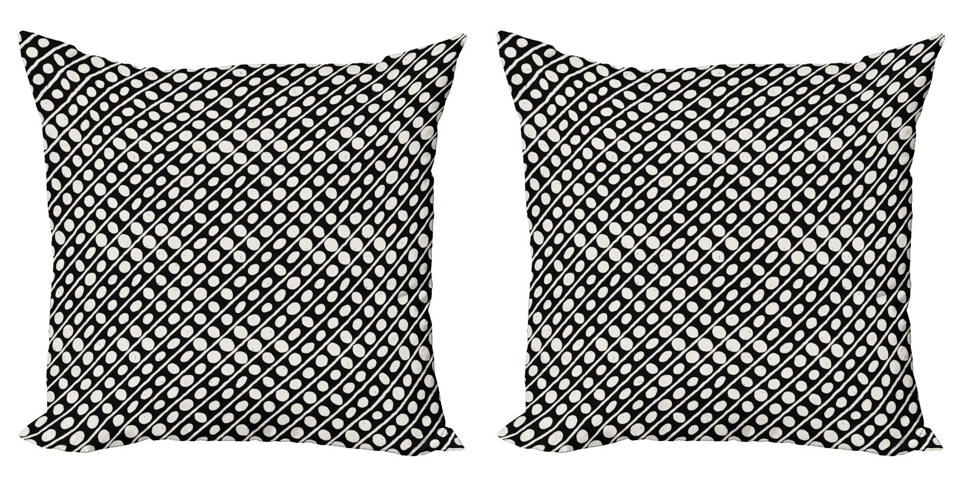 Kissenbezüge Formen und Doppelseitiger Geometrische Elfenbein Digitaldruck, Schwarz Abakuhaus Modern (2 Accent Stück),