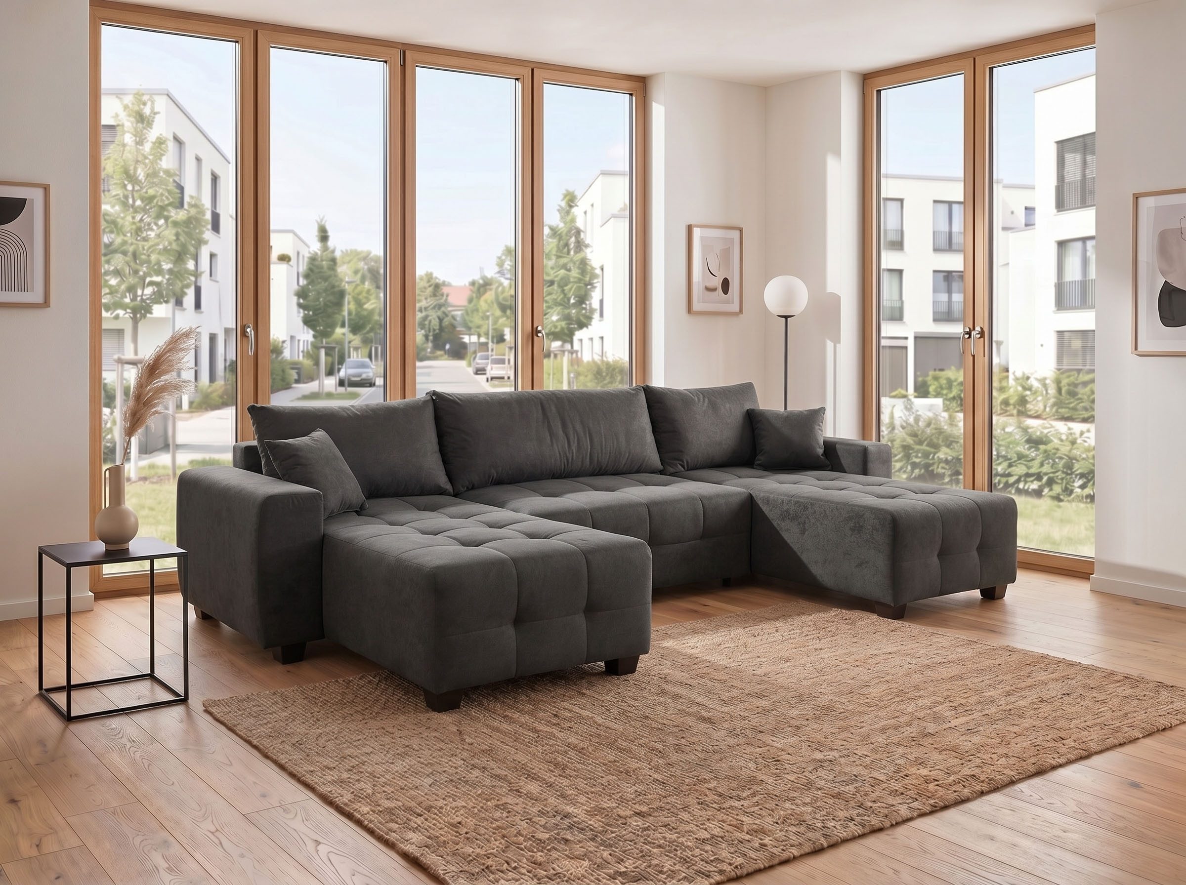 OTTO home Wohnlandschaft Bella U-Form, B: 314 cm, inkl. Schlaffunktion, auch in Cord, inkl. Bettkasten, Bonellfederkern, extra große Liegefläche: 269x135cm