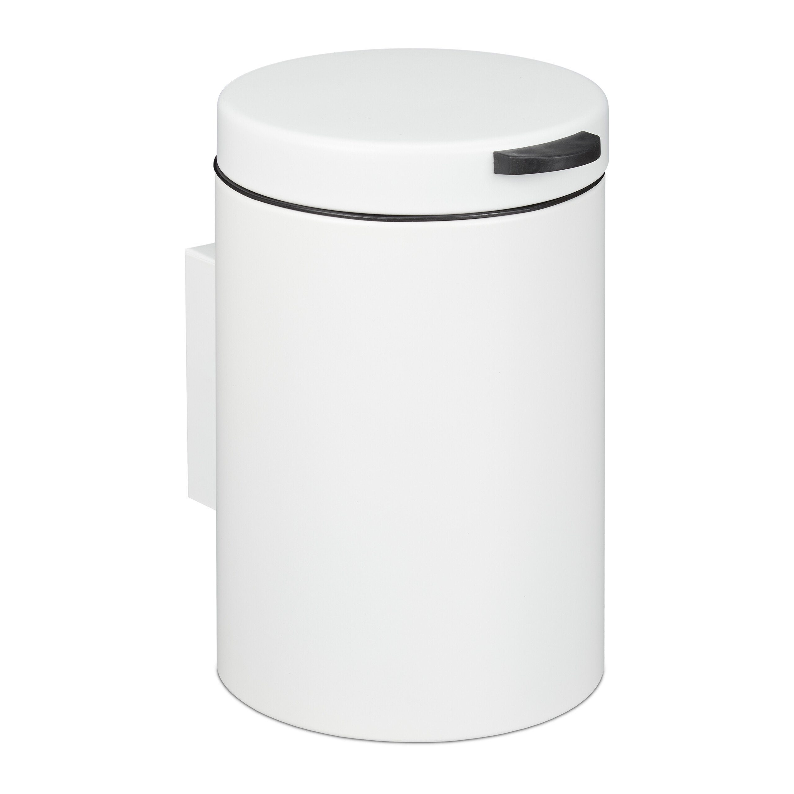 relaxdays Kosmetikeimer Wandmontage 3 Lit, weiß