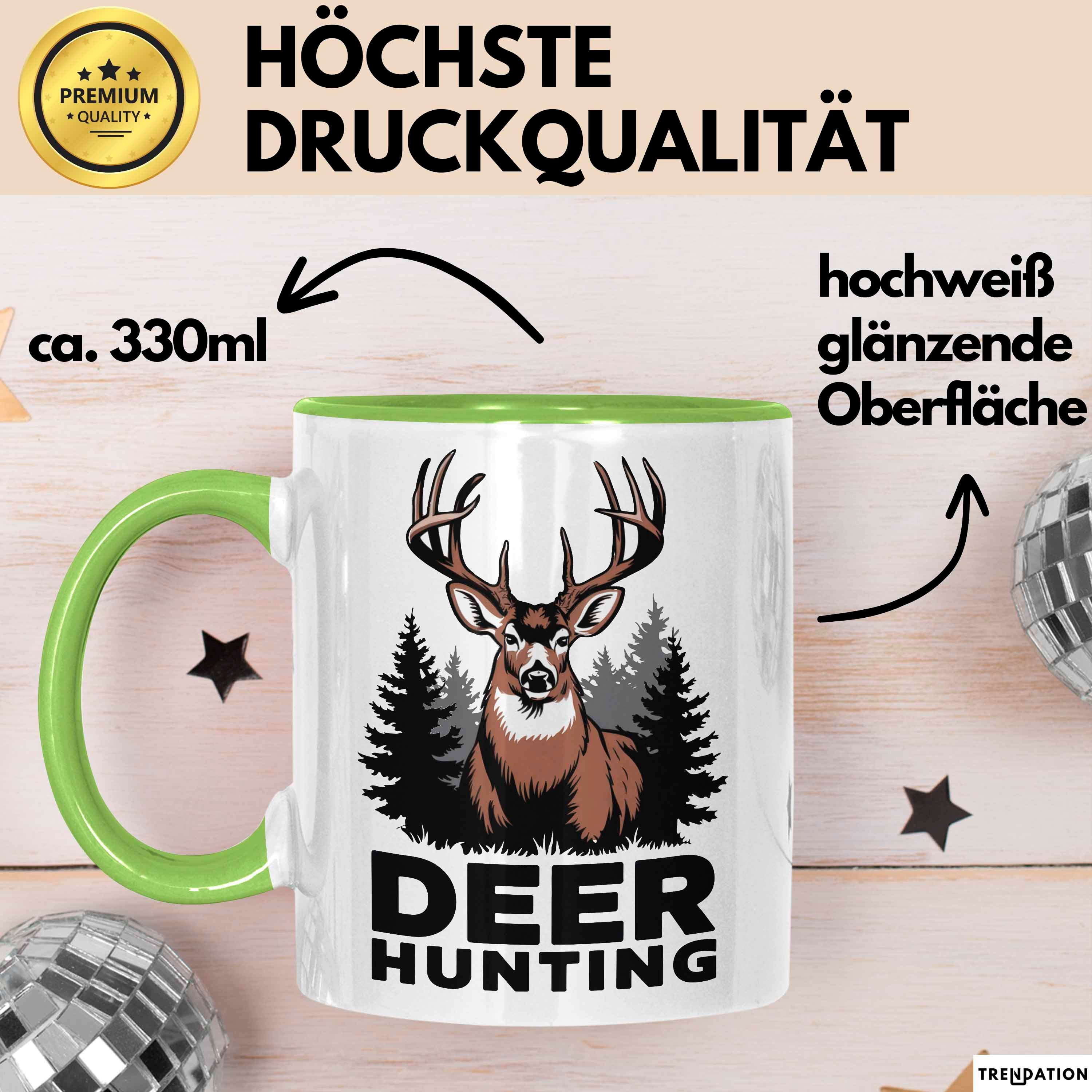 Trendation Tasse Hirschjäger Jagd Tasse Geschenk für Naturburschen Lustiges
