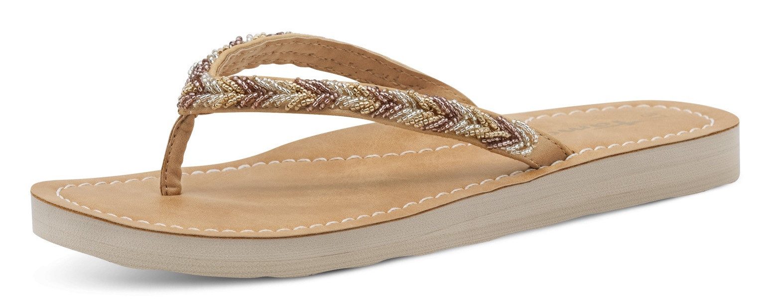 Tamaris Zehentrenner, Sommerschuh, Schlappen, Strandschuh in Flechtoptik günstig online kaufen