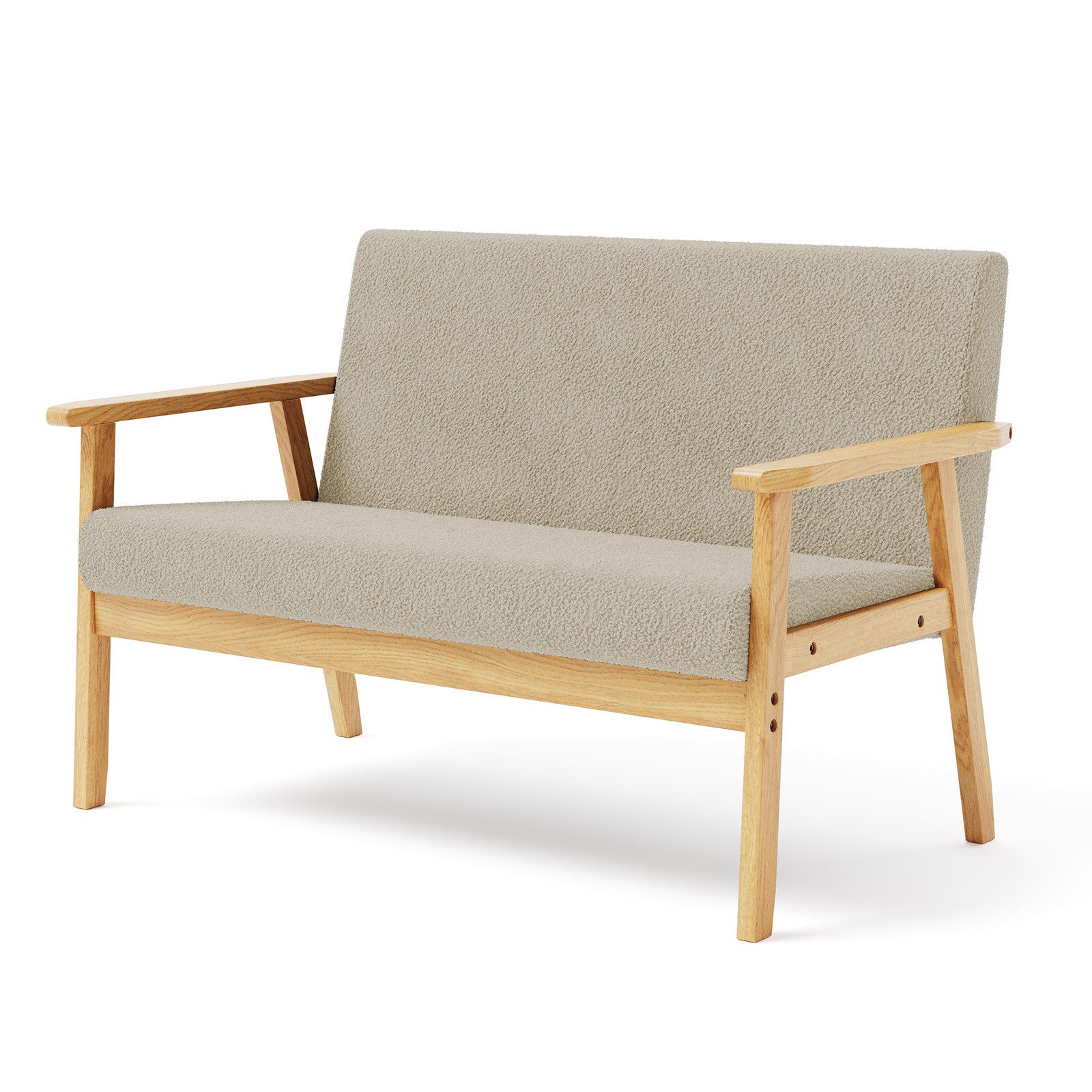 OUNUO Sofa 2 Sitzer Sofa Couch Loungesofa Modern und Skandinavisch, Beige