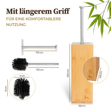 HENNEZ WC-Reinigungsbürste Klobürste Silikon Bambus Bürstenhalter Freistehend Toilettenbürste, Toilette, (Toilettenbürstengarnitur), - Wc Bürste Quadratisch aus Silikon & Bambus