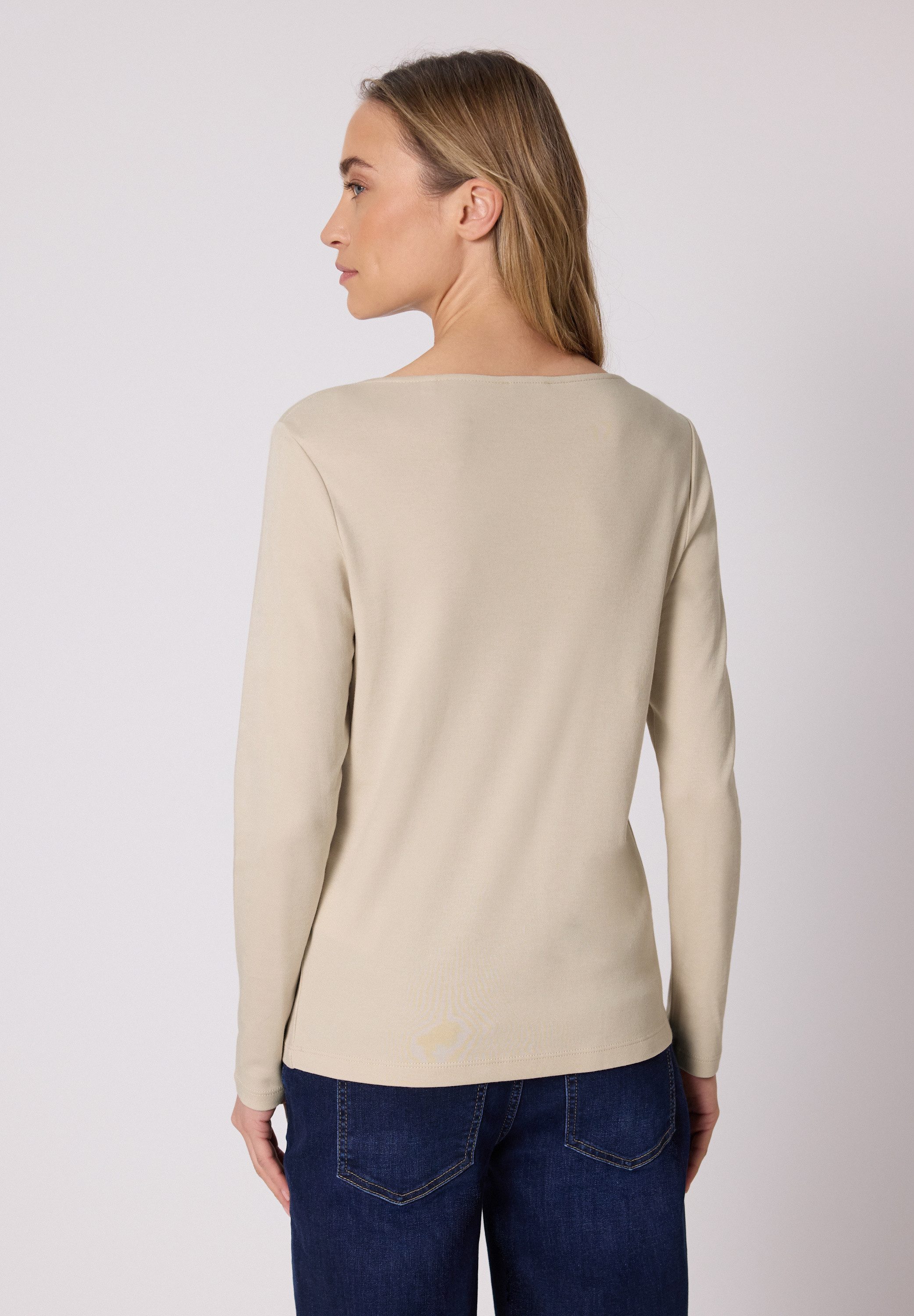 STREET ONE Langarmshirt mit U-Boot-Ausschnitt