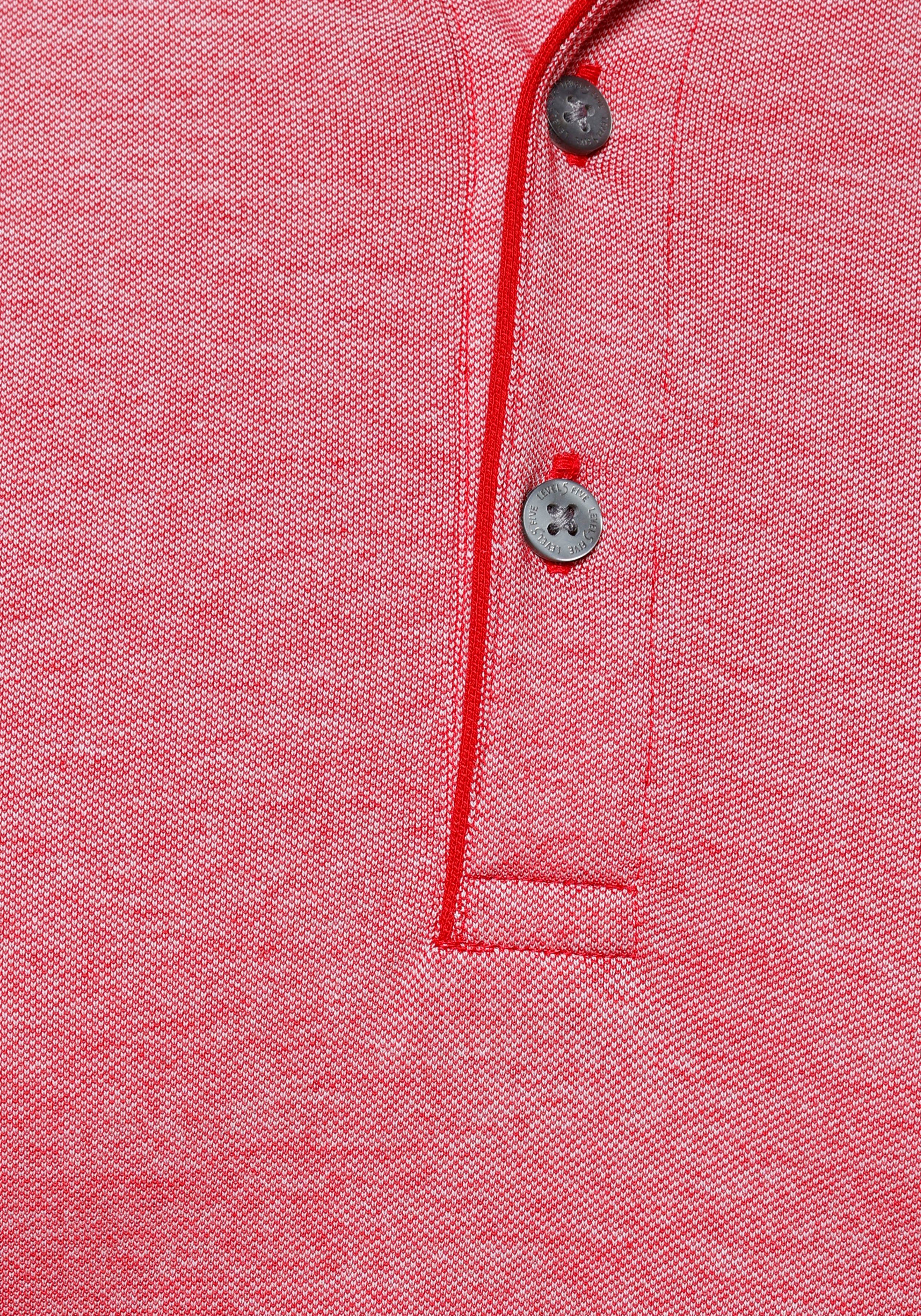 Level Five Baumwoll-Piqué rot-meliert OLYMP aus Poloshirt fit body