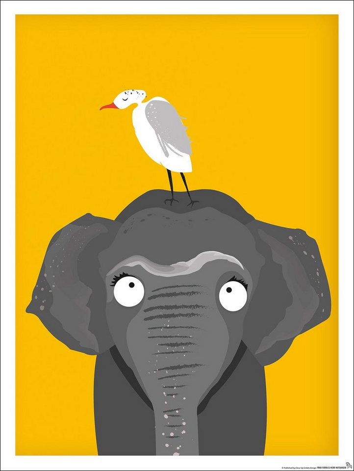 Close Up Poster Kinderzimmer Poster Elefant Afrika 30 x 40 cm