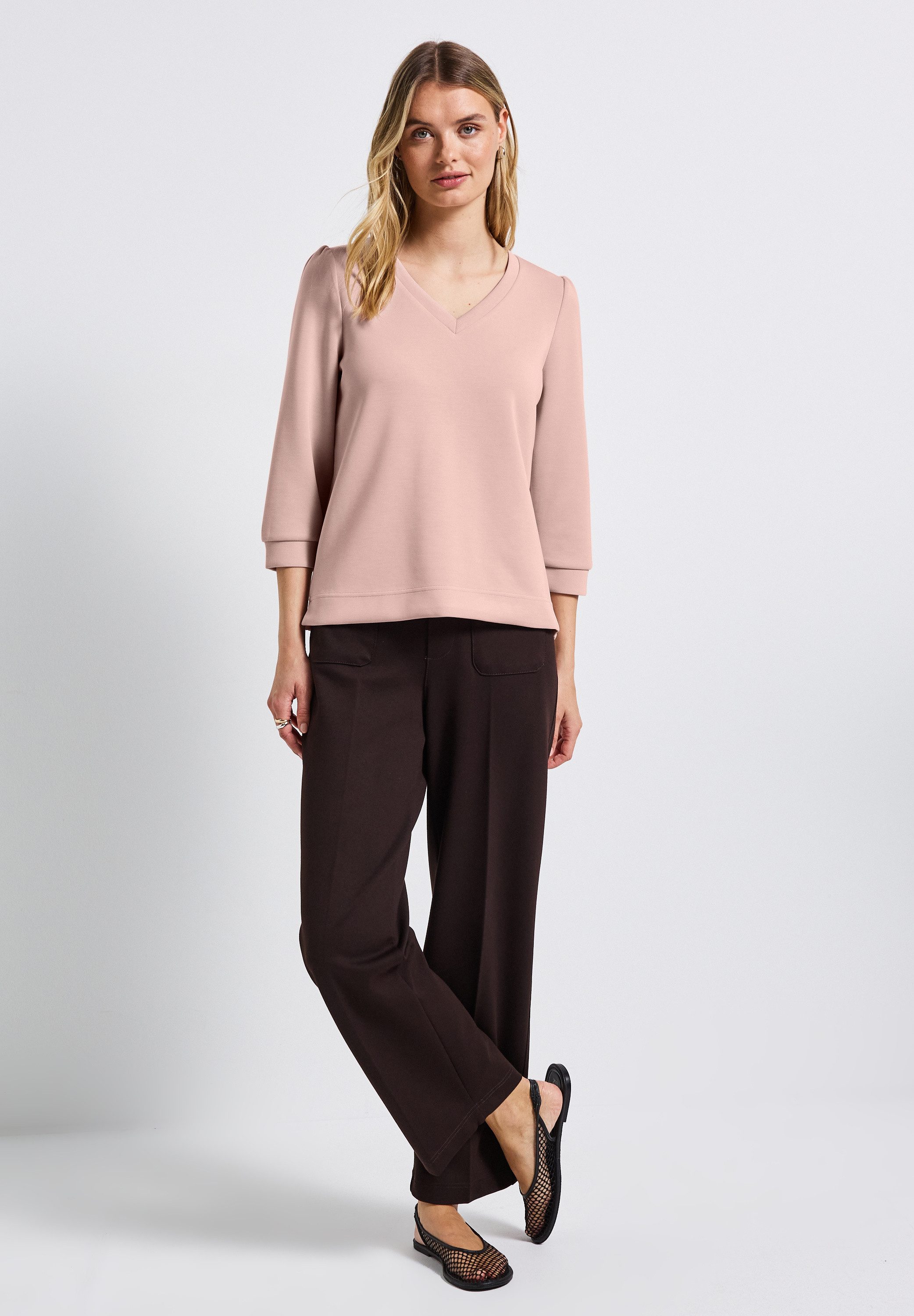 STREET ONE 3/4-Arm-Shirt mit Raffungen an den Schultern