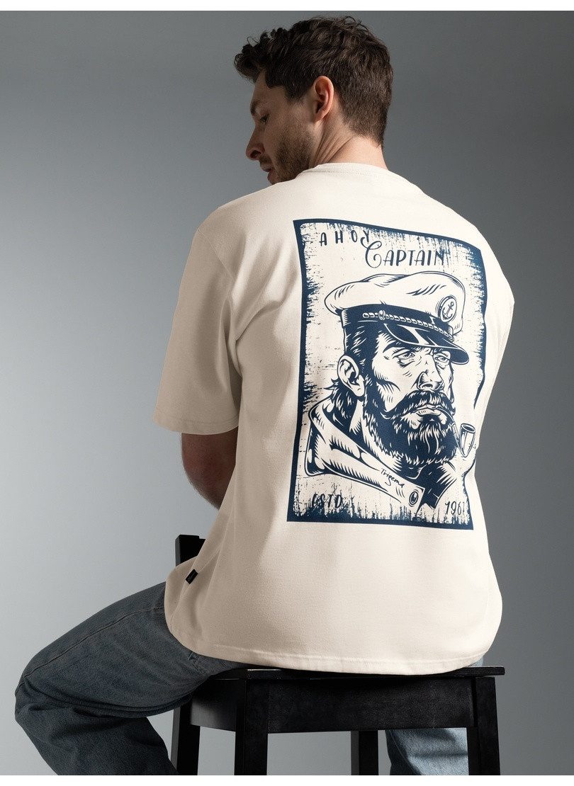 Trigema T-Shirt TRIGEMA Oversized T Shirt "Ahoy Captain" (1-tlg)