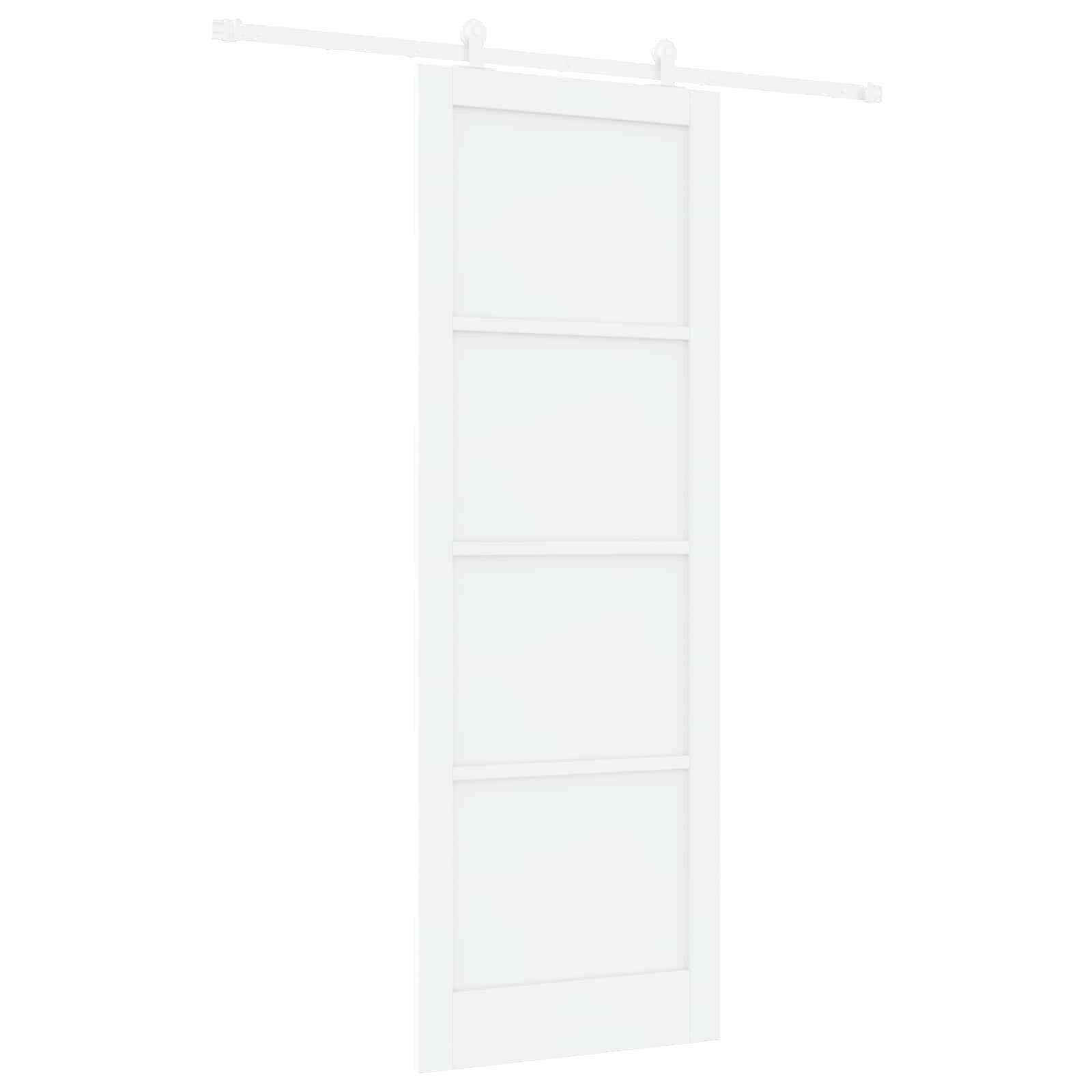 vidaXL Haustür Schiebetür Weiß 83 x 232 cm Massives Kiefernholz (1-St)