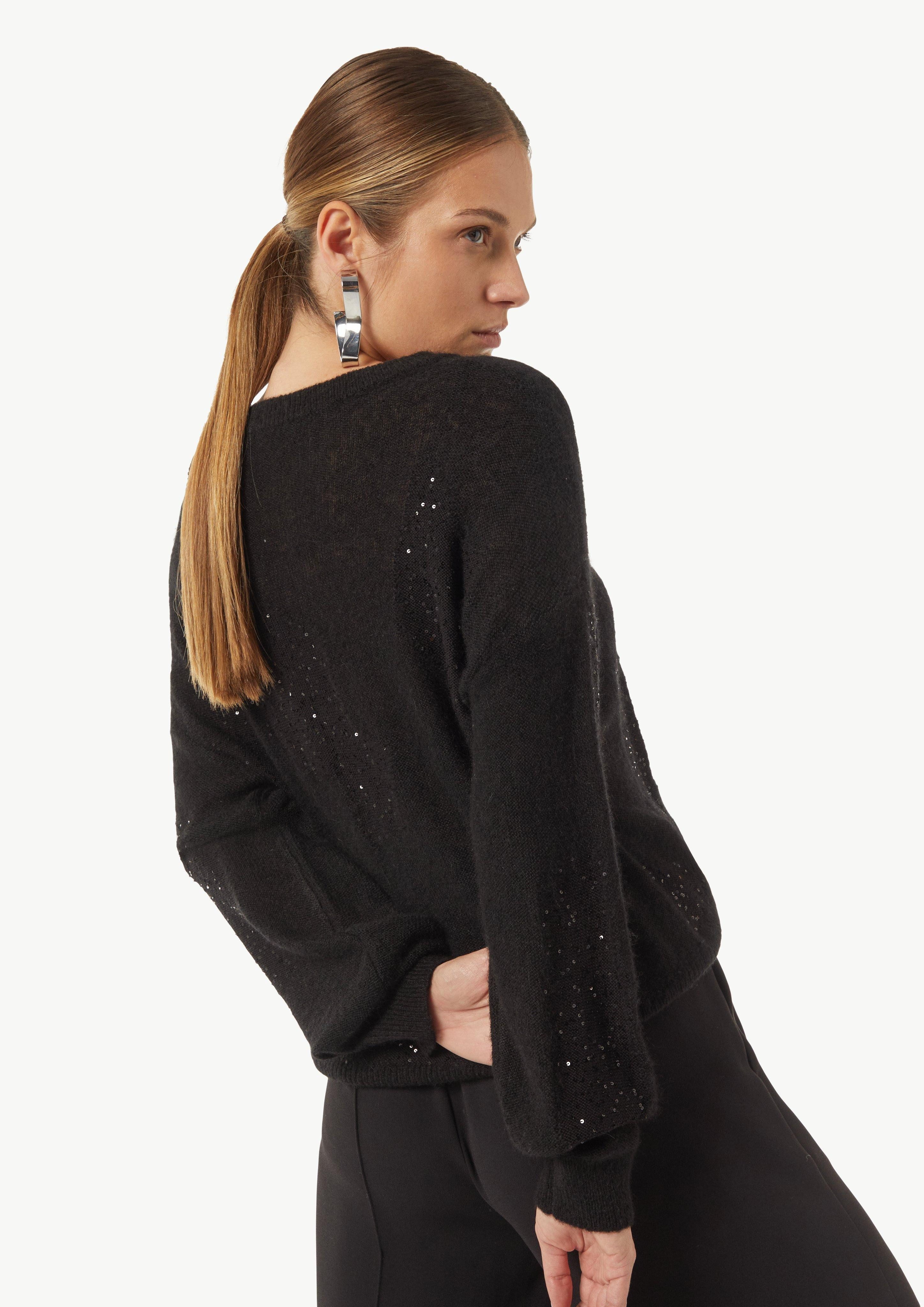 comma Langarmshirt Strickpullover aus Alpakamix mit günstig online kaufen