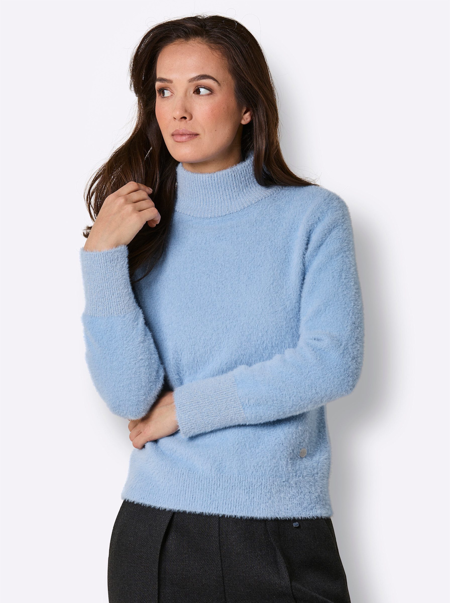 creation L Strickpullover Lyocell-Mix-Pullover Langarm Jersey