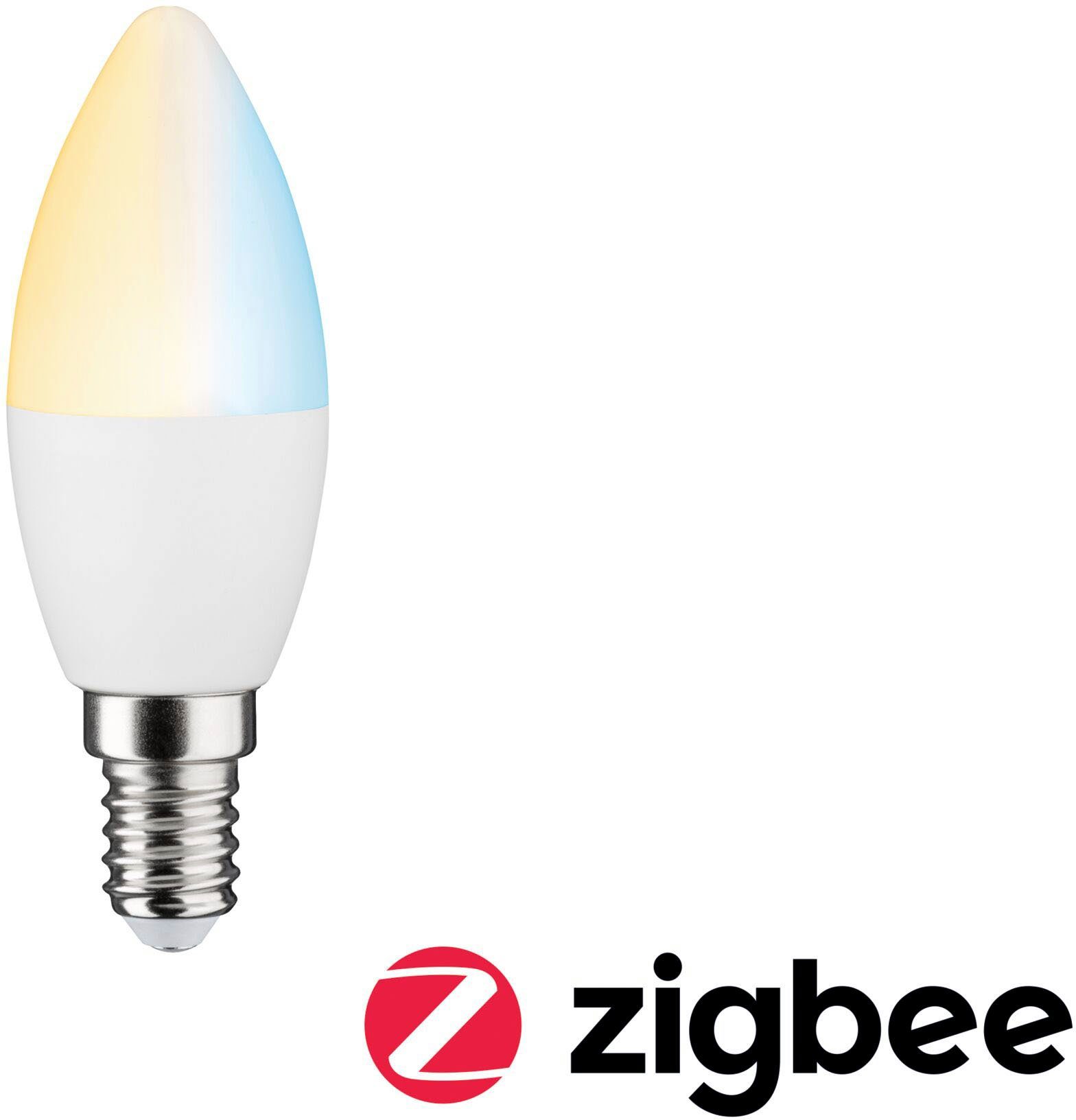 Paulmann LED-Leuchtmittel Smart Home Zigbee Kerze 5 W Matt E14 2.700 - 6.500K, E14, 1 St., Warmweiß, Tunable White