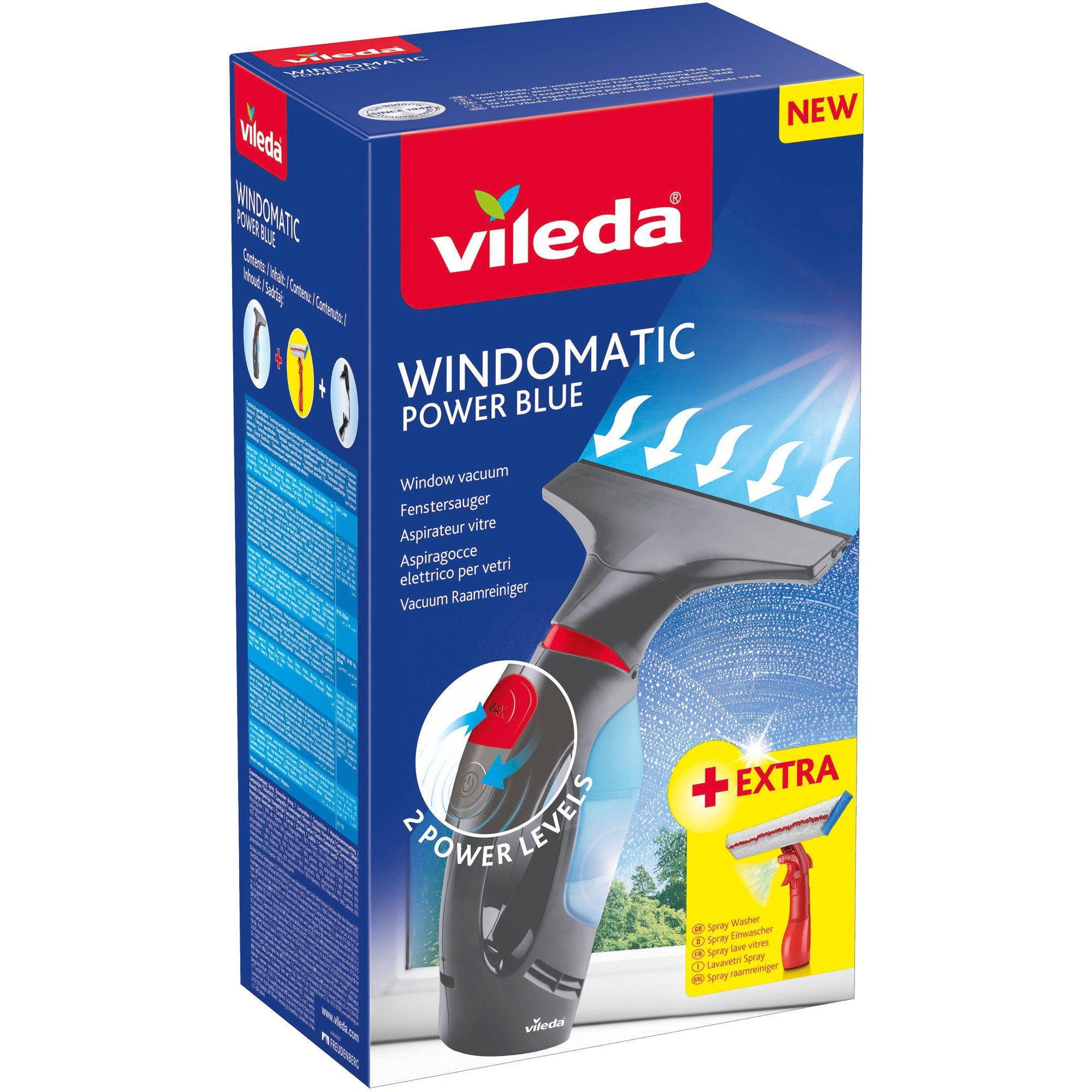 Vileda Nass-Trocken-Akkusauger Vileda Windomatic Power Fenstersauger Blue