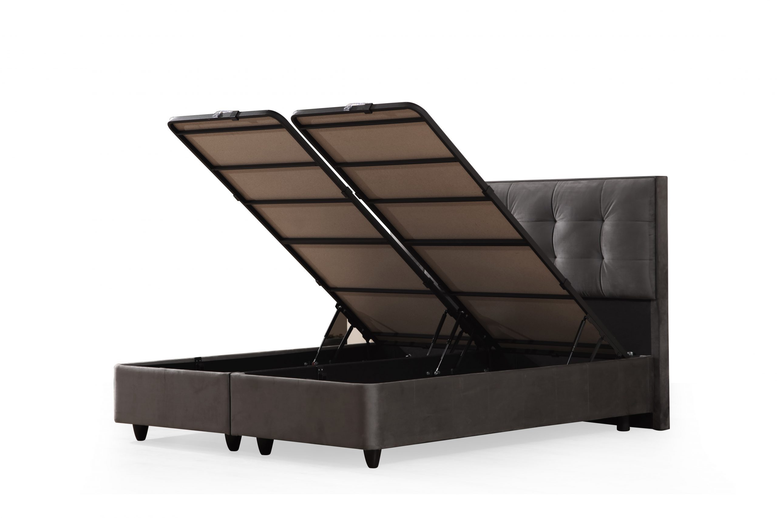 Viva Möbel Boxspringbett MODE (90 x 200 cm, 2 x Nachttische), Ergonomisches Bett - mit weichem Bezug