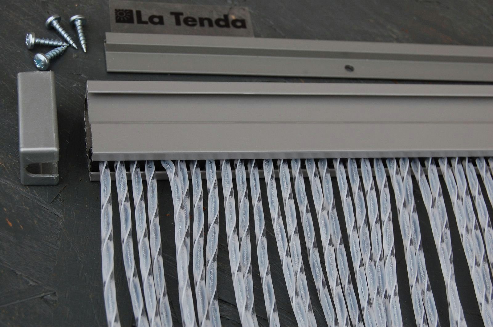 La Tenda Insektenschutz-Vorhang La Tenda 210 1 x individuell PVC Breite kürzbar und cm, 90 ASCONA Länge Streifenvorhang weiß, 