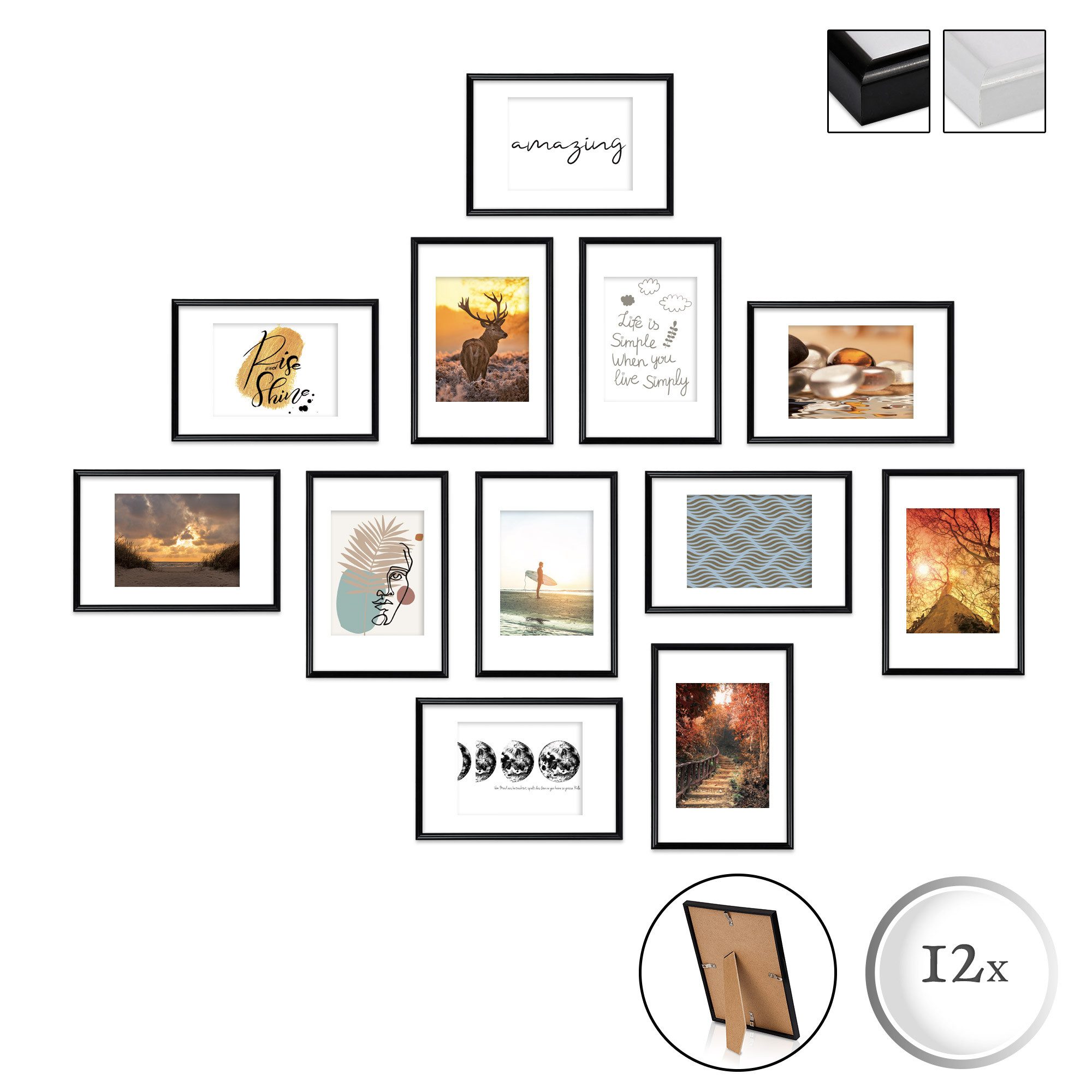 bomoe Bilderrahmen, (12 St), Bomoe Sunlight Bilderrahmen 24x23x19cm Kunstst günstig online kaufen