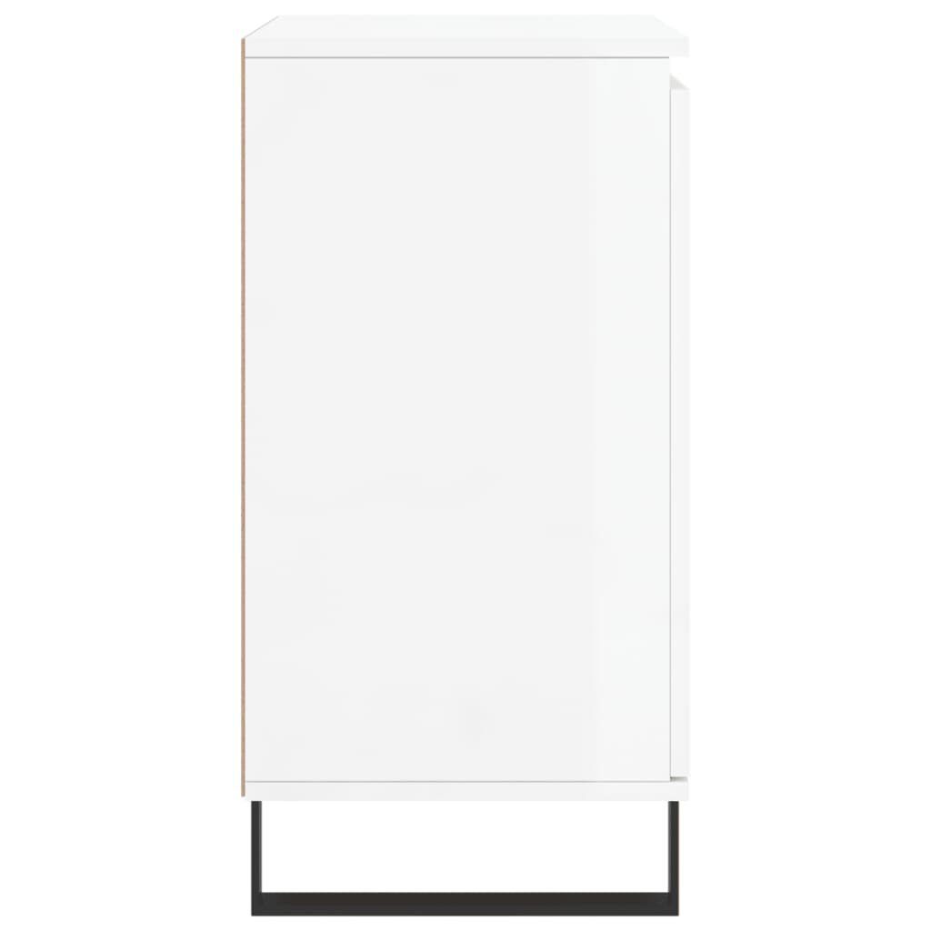 Sideboard vidaXL Holzwerkstoff Hochglanz-Weiß Sideboard cm St) (1 60x35x70