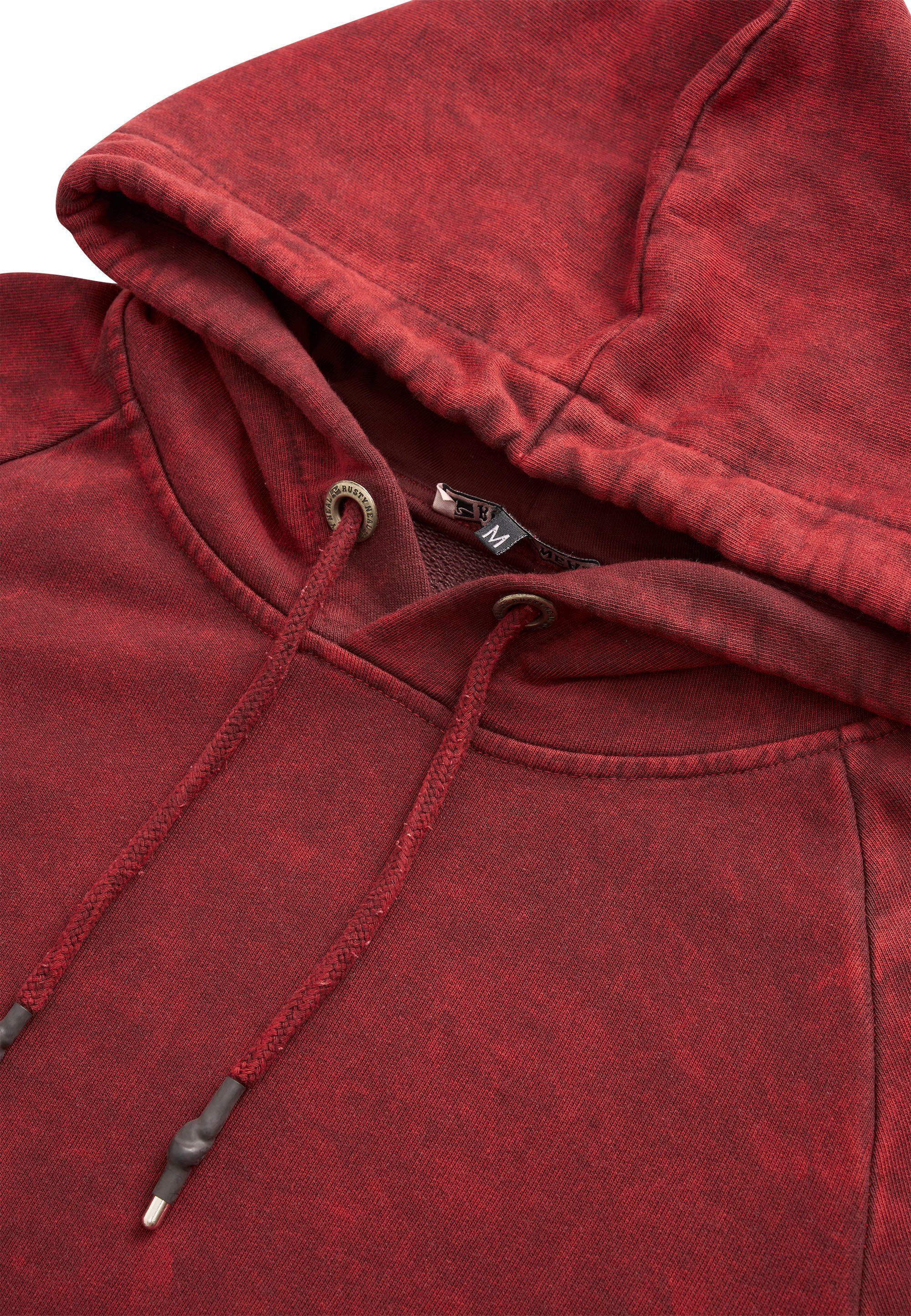 Neal Design Kapuzensweatshirt in rot verwaschenem Rusty