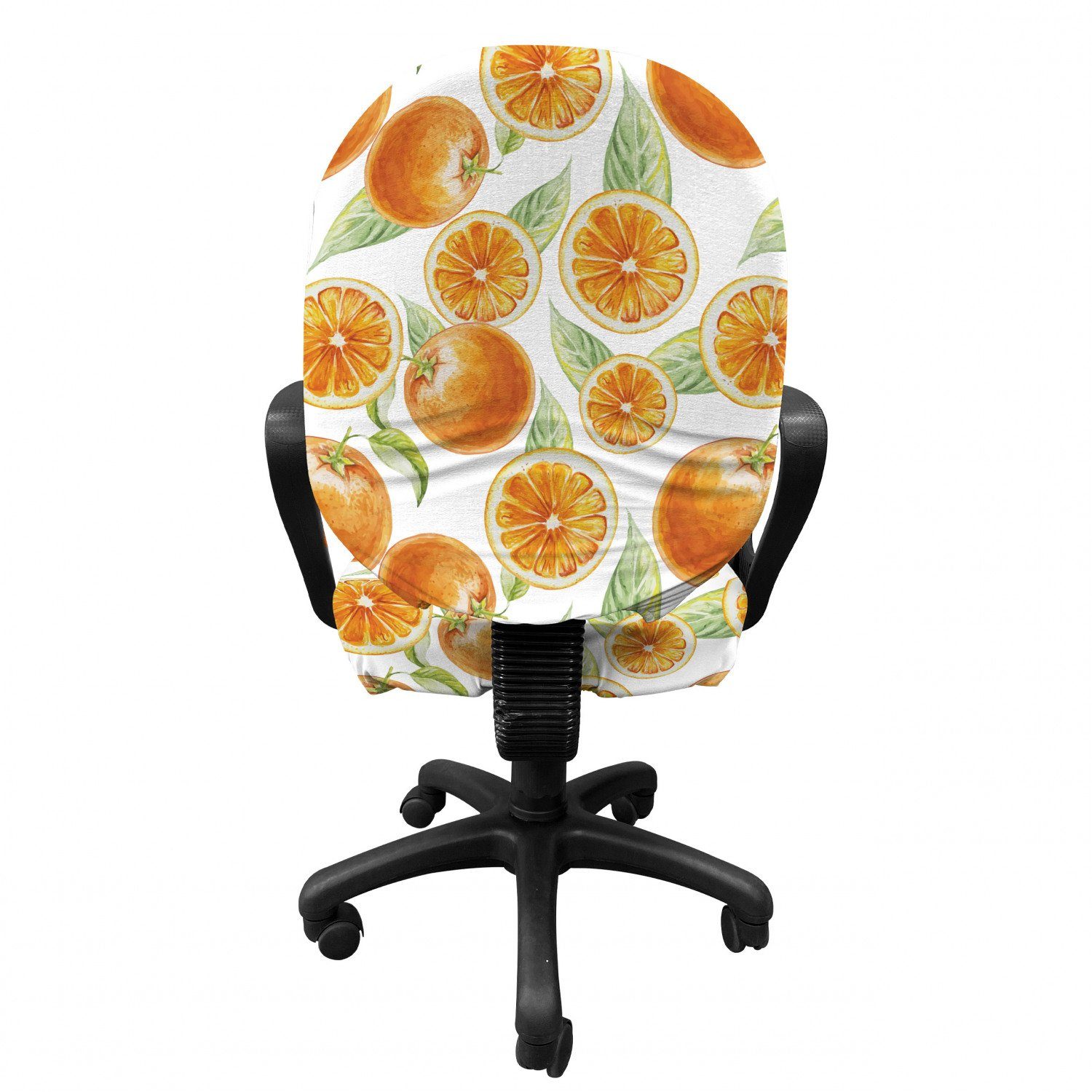 Schutzhülle Bürostuhlhusse Früchte Natur Orange Kunst dekorative aus Stretchgewebe, Juicy Abakuhaus,