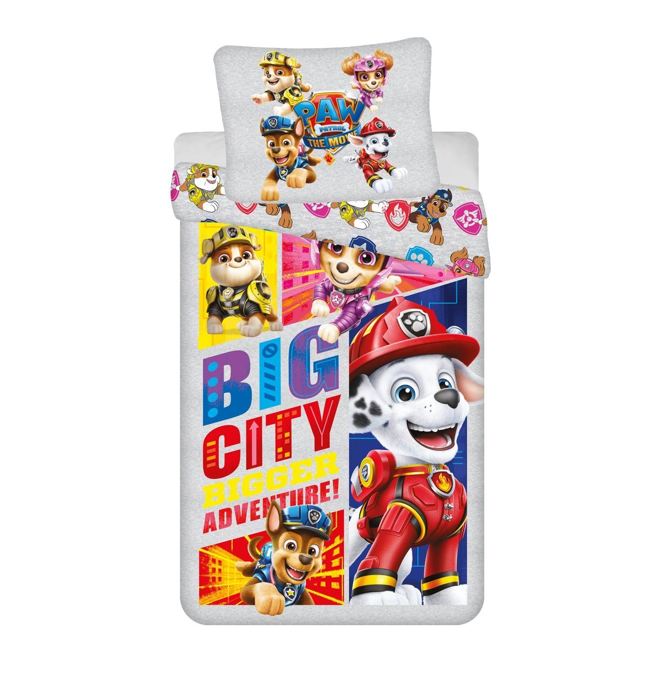 Kinderbettwäsche Paw Patrol Der Film Adventure City Kinder Bettwäsche, PAW PATROL, Baumwolle, 135-140x200 cm Deckenbezug, 100% Baumwolle