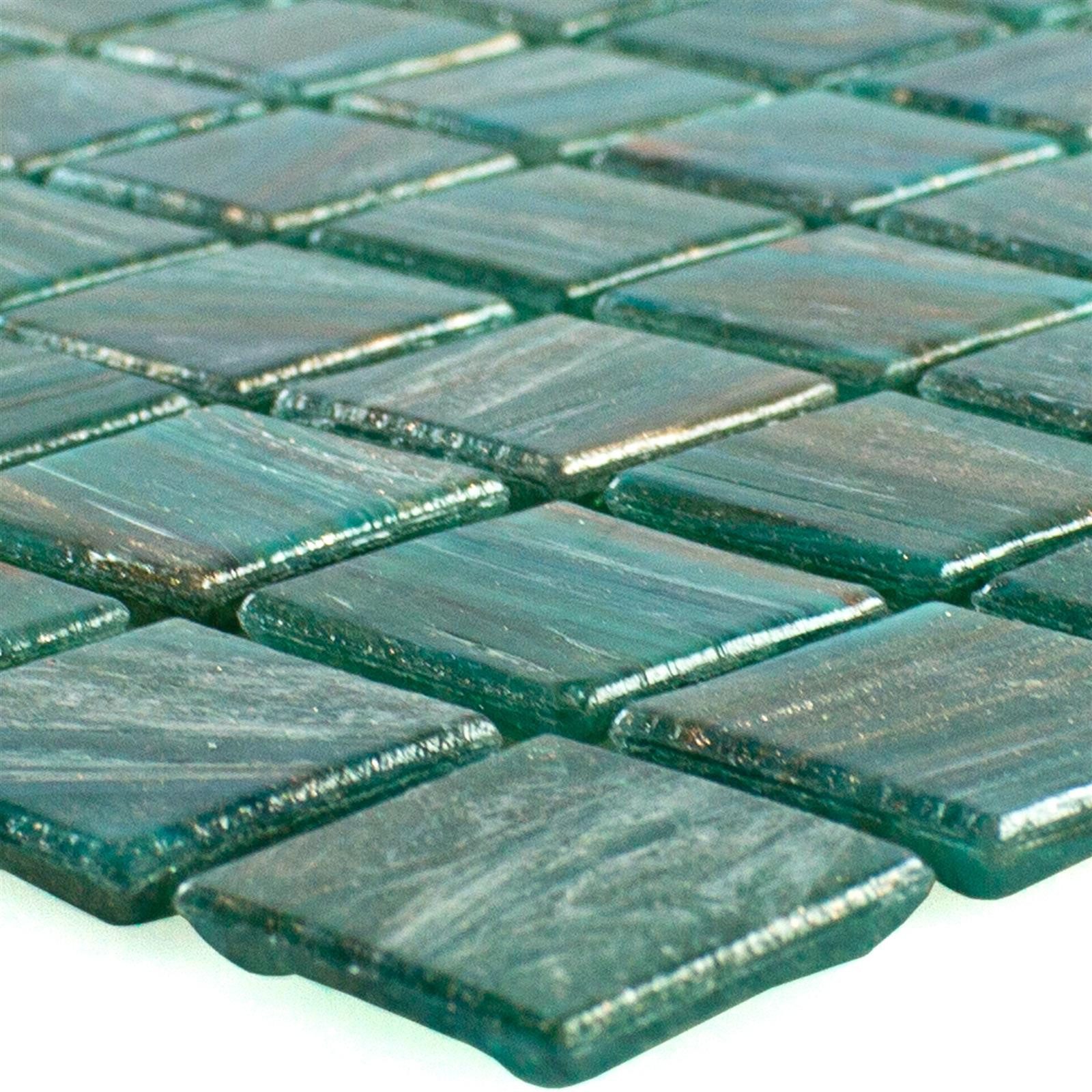 Mosafil Mosaikfliesen Muster von Glas Mosaikfliese Ogeday Goldeffekt Grün Glas, Glas 10.000x10.000, grün, Verlegefertig auf ein Netz geklebt - Wasserfest