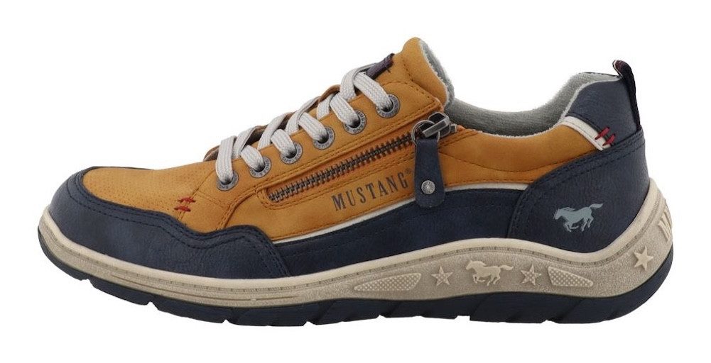 Mustang Shoes Benedetto Sneaker Halbschuh, Schnürschuh, Freizeitschuh mit markantem Kontrastbesatz – Bild 5 von 5