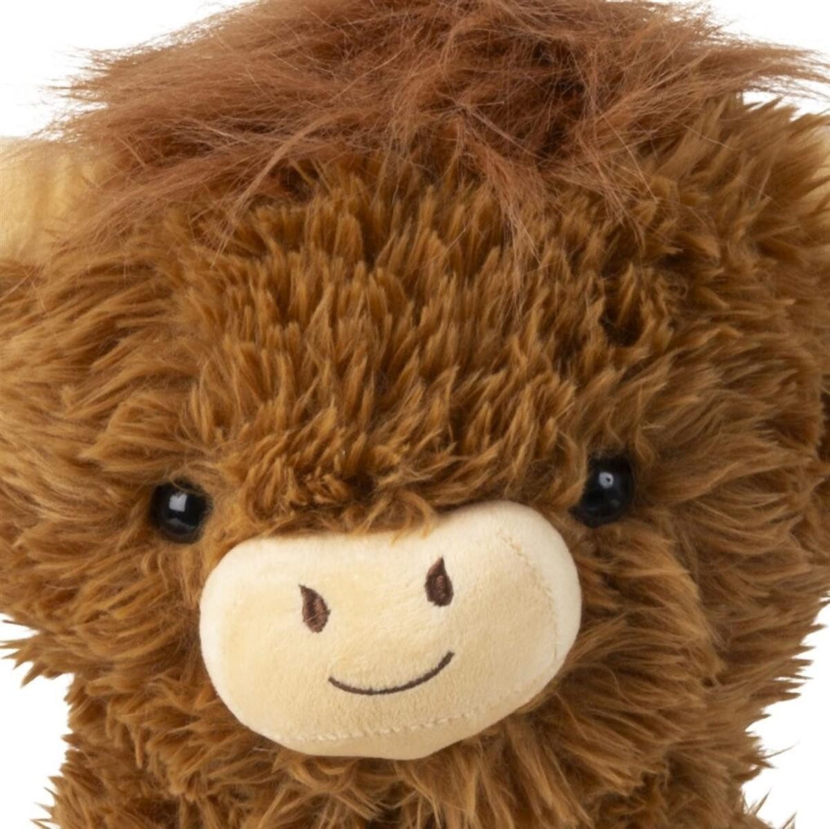 Geschenkestadl Plüschfigur Zuckersüßes Hochlandrind Kuscheltier – flauschig & liebenswert, 43 cm (1-St), flauschig kuschelig zuckersüß