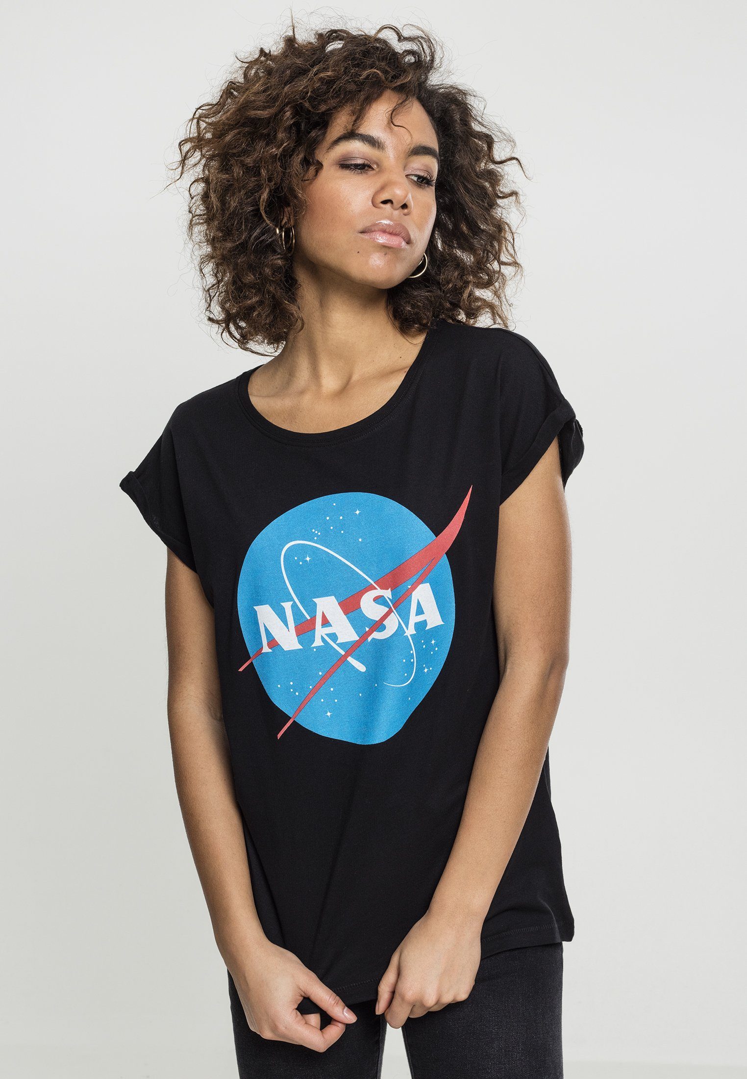 Tee Ladies (1-tlg) NASA MisterTee Damen T-Shirt black Insignia