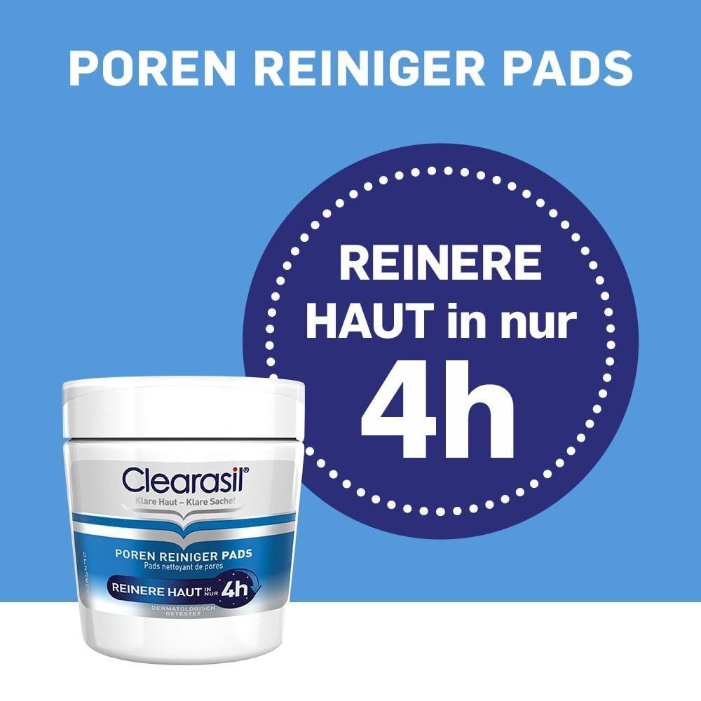 Clearasil Gesichtsreinigungstücher Clearasil Poren Reiniger Pads 3 x 65 Stück, 3-tlg., Anti Pickel & Mitesser Pads zur Reinigung der Poren im Gesicht
