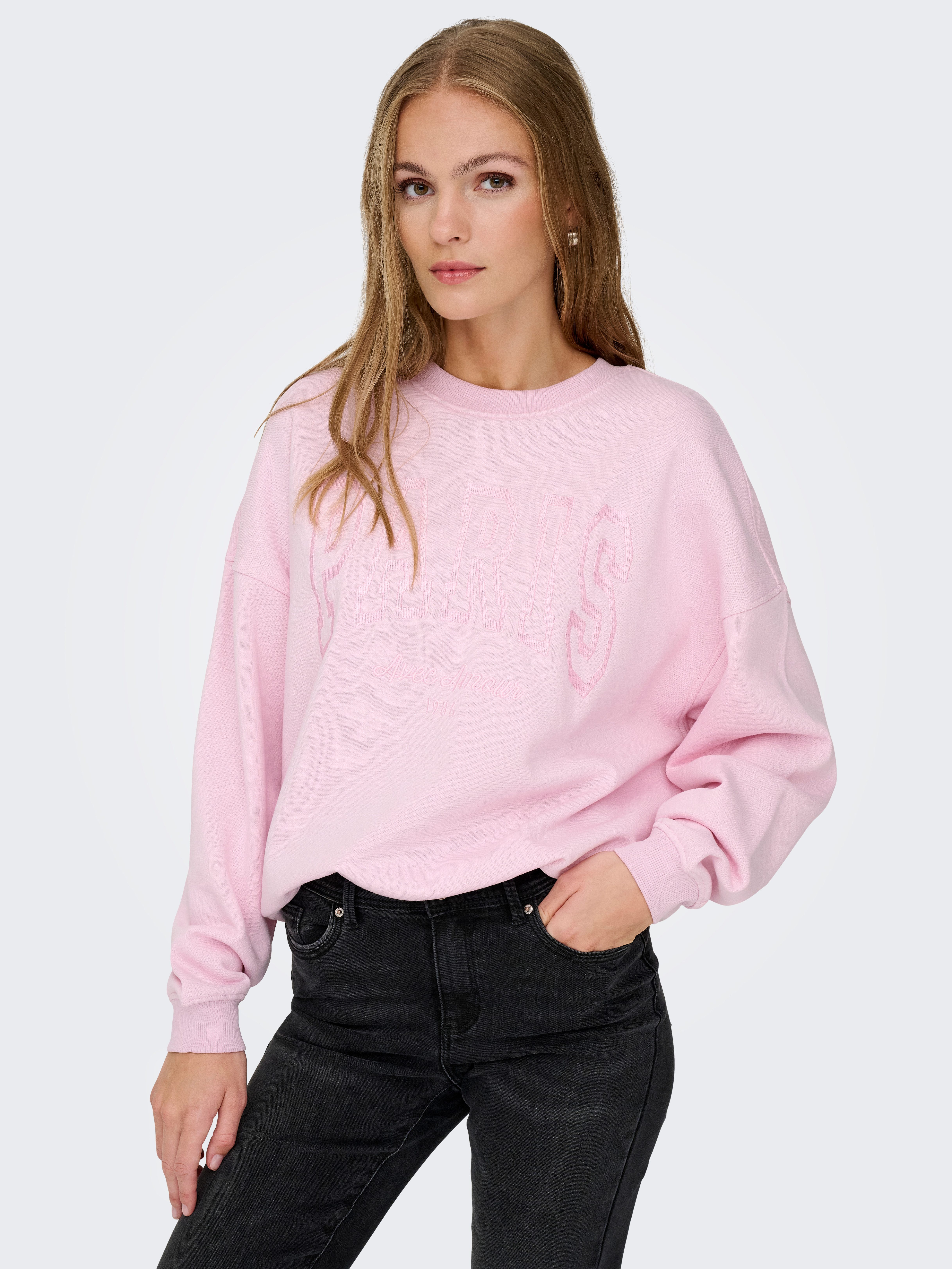 JDY Sweatshirt JDYMESA L/S O-NECK EMB günstig online kaufen