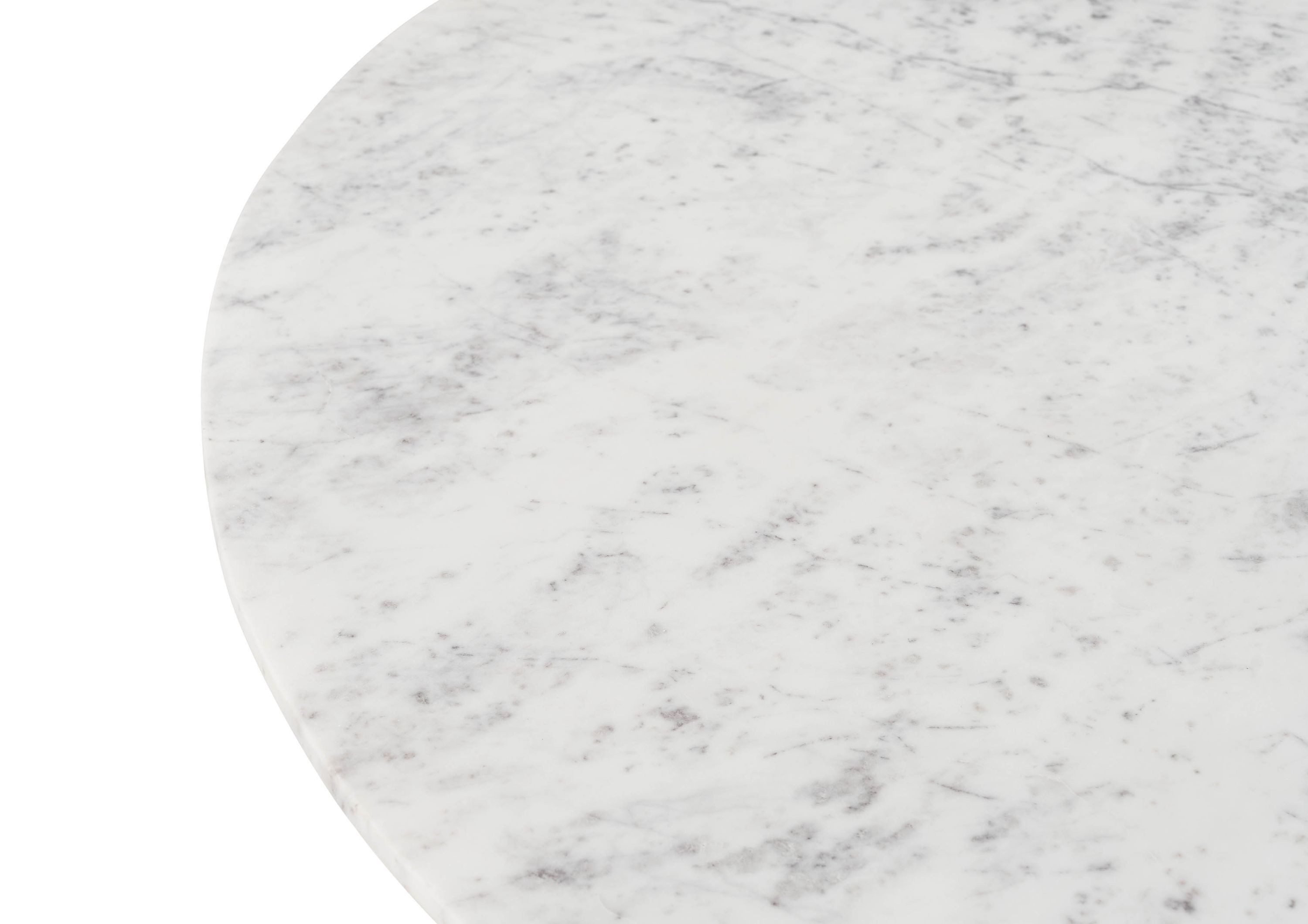 Massivmoebel24 Esstisch BARCELONA (Massivholz, Massivholztisch), Esstisch rund ⌀ 137 cm Marmor weiß / Kreuzgestell Eisen Antik Grau