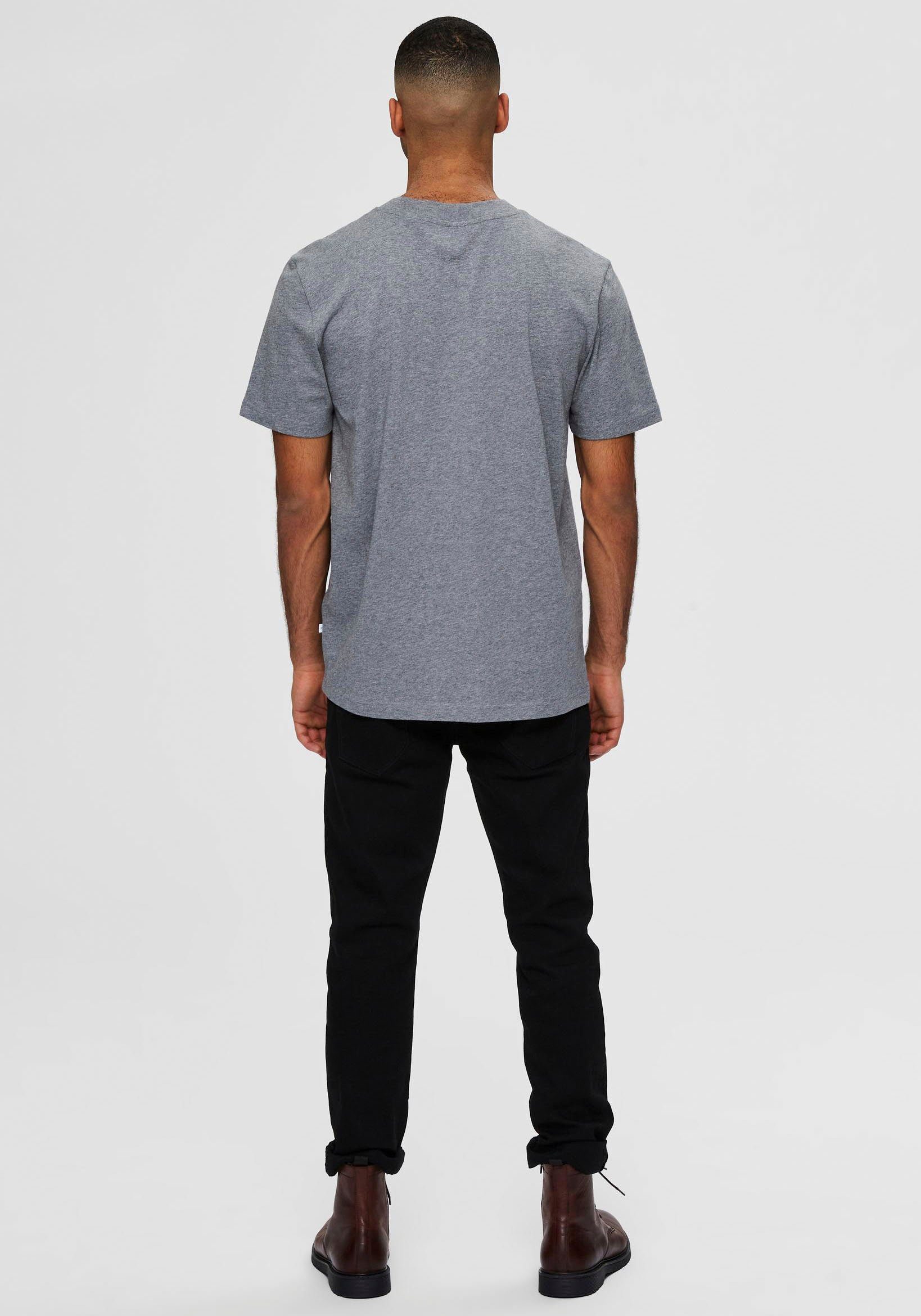 SELECTED HOMME Rundhalsshirt SE T-Shirt Grey Melange Medium