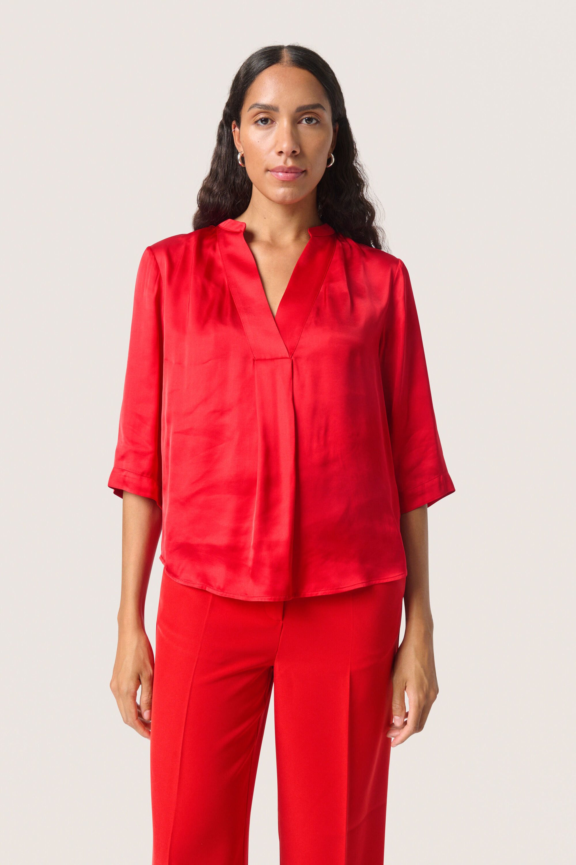 SOAKED IN LUXURY Kurzarmbluse Bluse kurzarm SLAsja