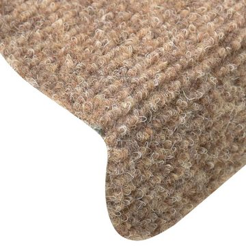 Teppich Selbstklebende Treppenmatten 5 Stk Creme 65x21x4cm Nadelvlies Stufente, vidaXL, Höhe: 4 mm