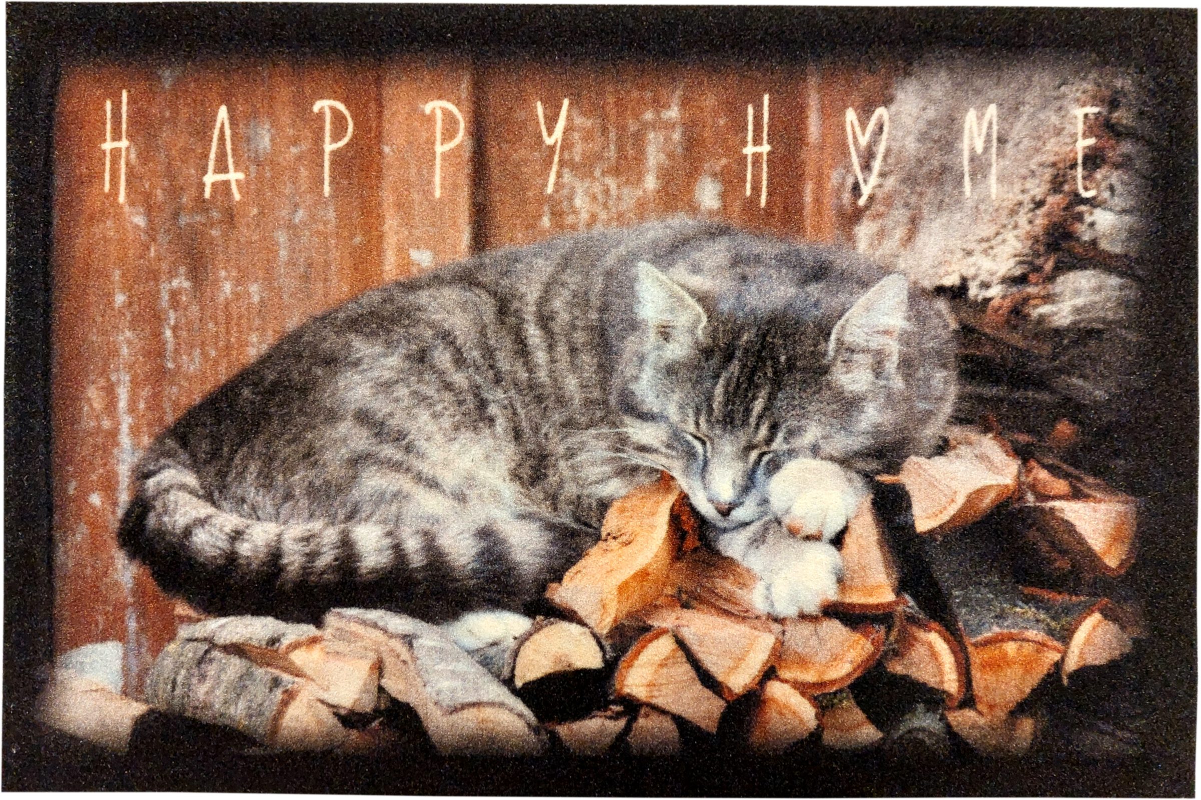 Katzenmotiv, Katze Dekorativ, Innenbereich, oKu-Tex, Waschbar, Türvorleger, schlafende Katzen, Pflegeleicht Fußmatte, Katze, Rutschfest, Fußmatte,