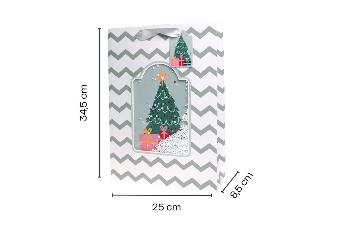 Thumbnail - Annastore Geschenkbox 12 x Geschenktüten aus Papier für Weihnachten Weihnachtsgeschenktüten, Geschenktaschen, Mit integr...
