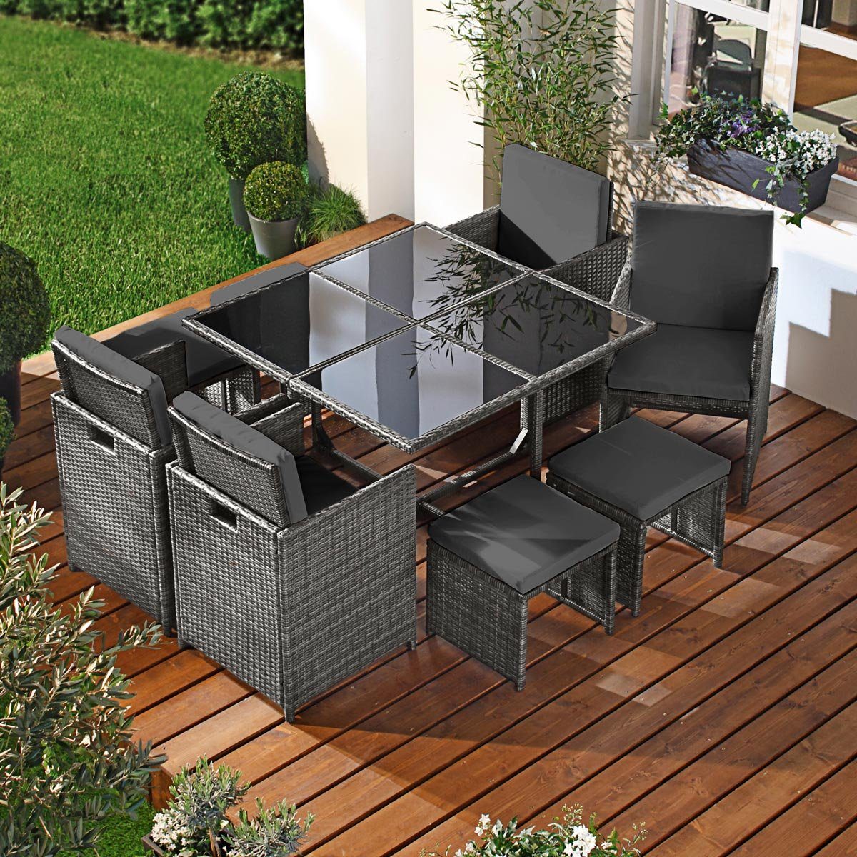 BRAST Essgruppe Gartenmöbel Set Camouflage Deluxe 812 Personen viele
