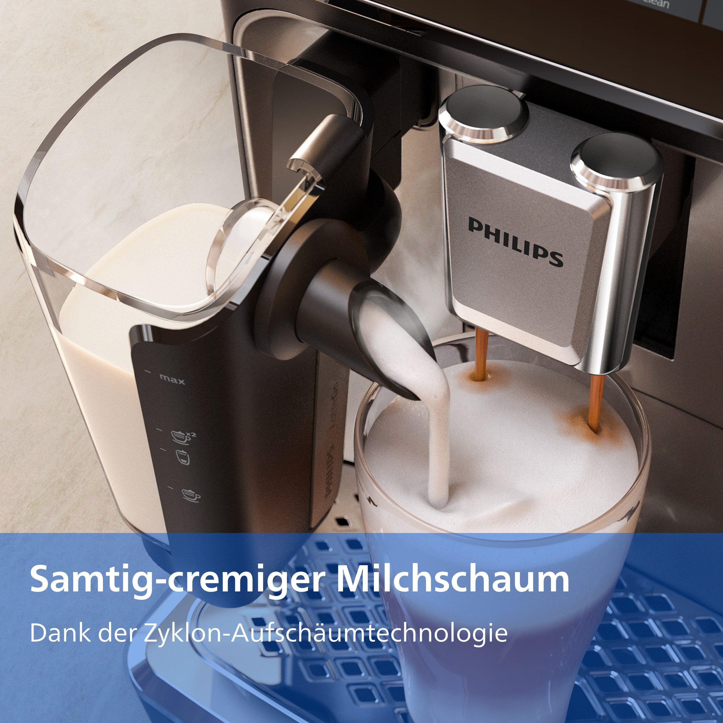 Philips Milchbehälter CA6708/20 LatteGo, 2-teiliges Milchsystem ohne Schläuche, Zubehör für Philips Kaffeevollautomaten: EP2X3X; EP3X4X; EP4X4X; EP5X5X, spülmaschinenfest, leicht zu reinigen