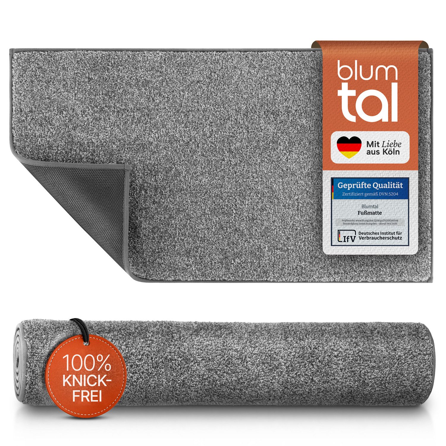 Blumtal Fußmatte Fußmatte außen & innen mit wasserdichter TPR-Rückseite, Mikrofaser Schmutzfangmatte- rutschfeste Fussmatte innen