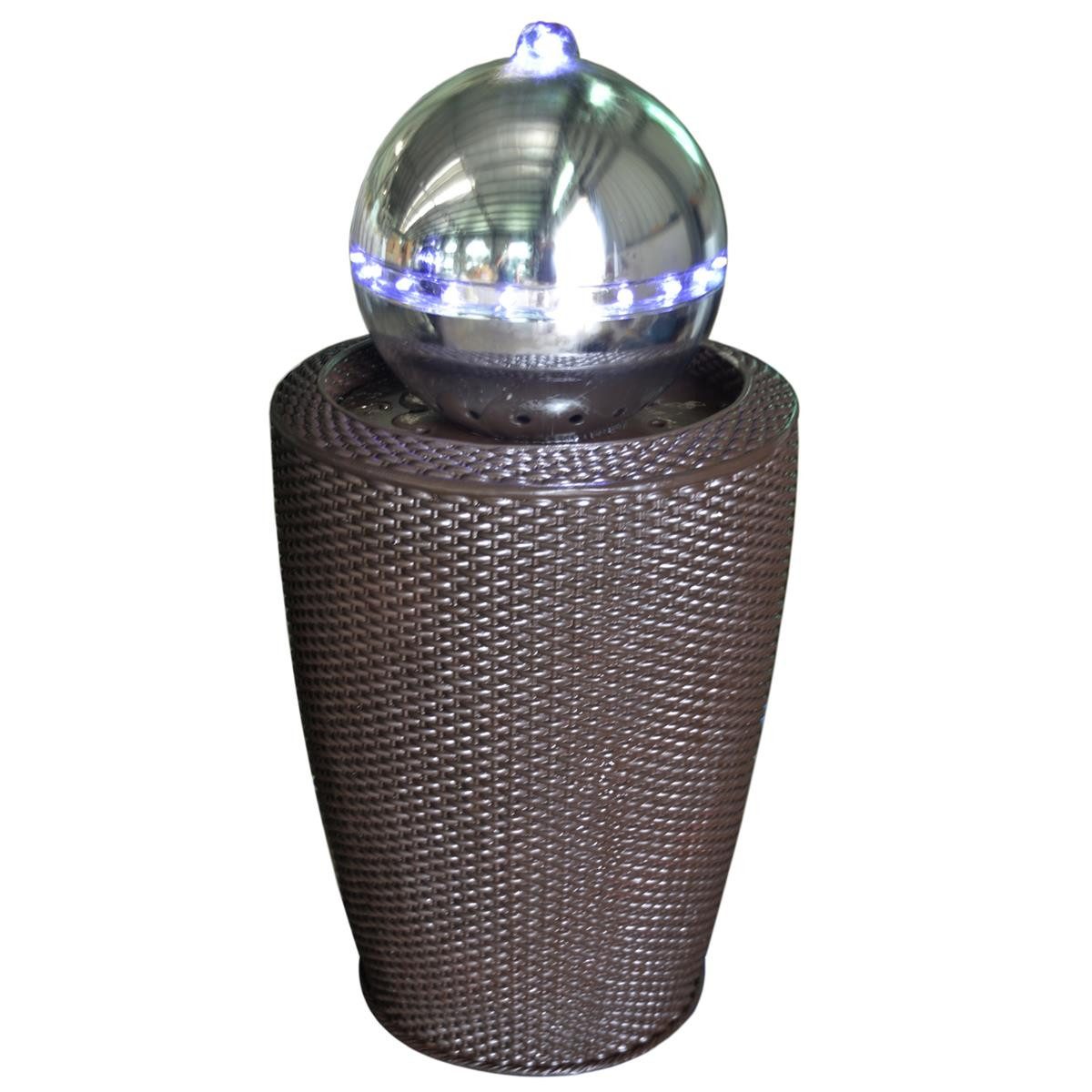 INTERGARDEN Wasserspiel Zimmerbrunnen Kugel, Springbrunnen Innen & Außen, Gartenbrunnen 66cm, 35.2 cm Breite