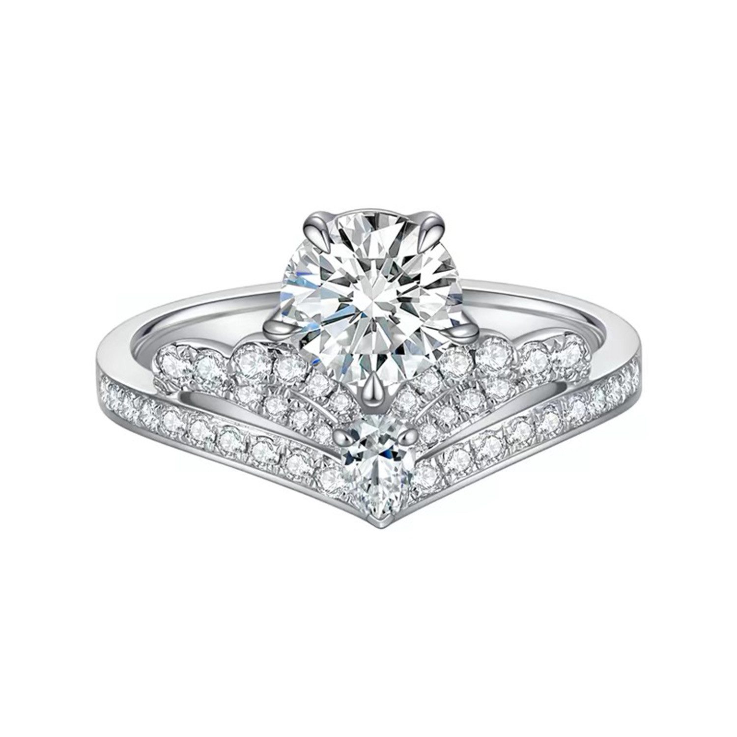 Jumpeak Diamantring 14K Gold,1ct,imLabor gezüchteter Diamant,Verlobungsring als Geschenk, D VS1,3EX,IGI-Zertifikat,Verlobungsring,Damenring,Hochzeitsgeschenk